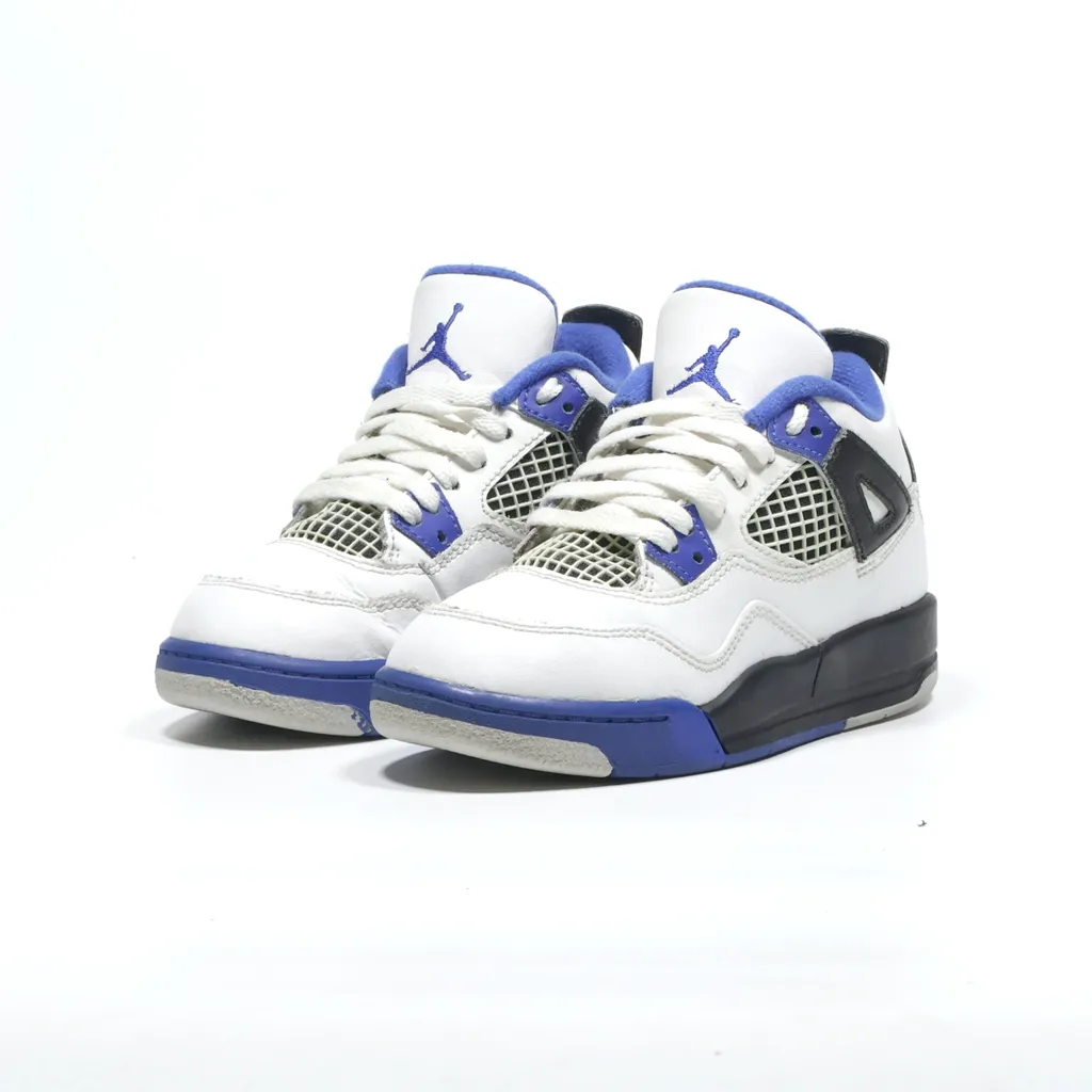 Air Jordan 4 Retro Sneakers Leather White Color For Kids