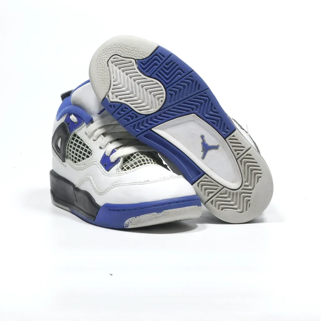 Air Jordan 4 Retro Sneakers Leather White Color For Kids