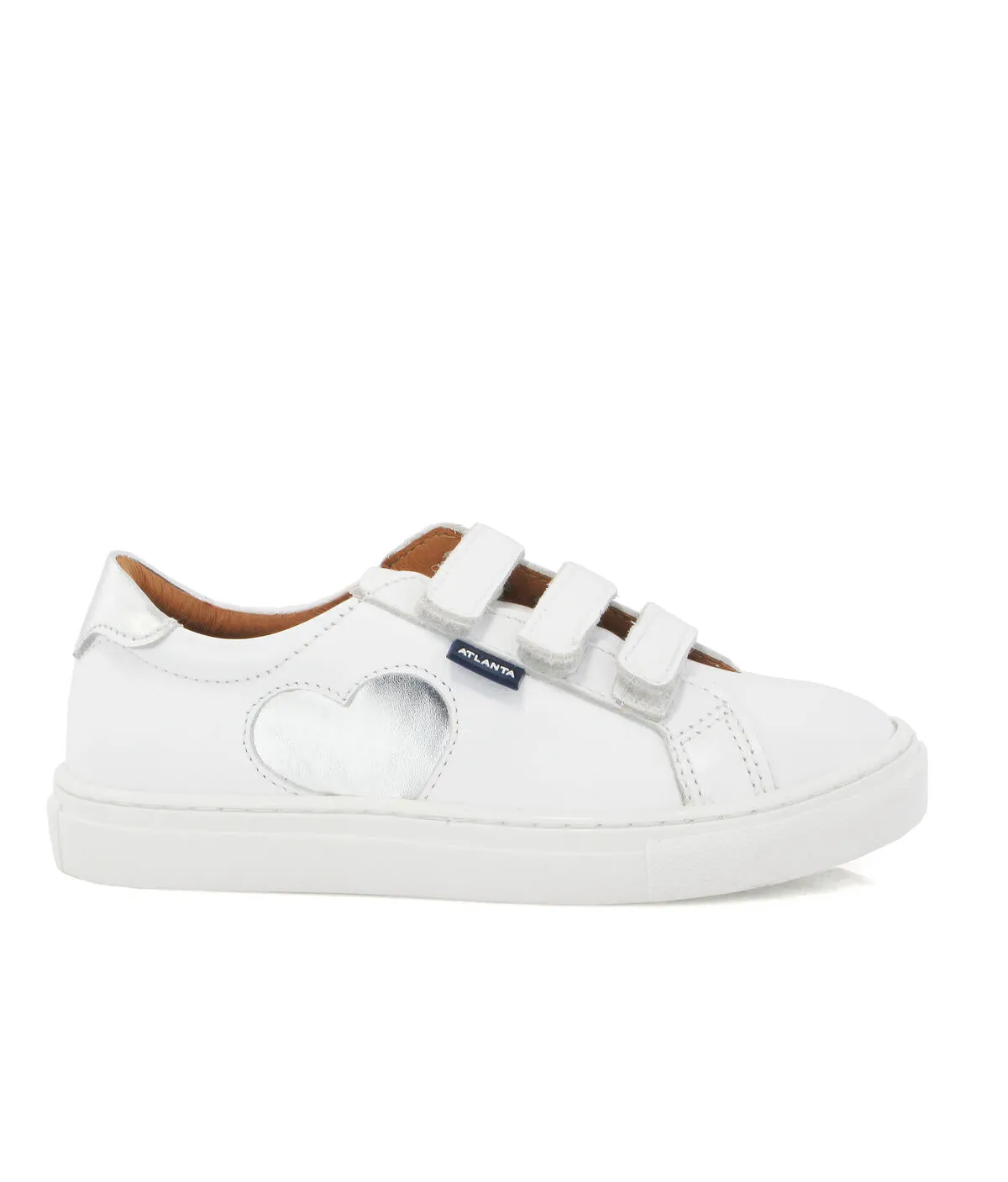 Atlanta White With Silver Heart Sneaker