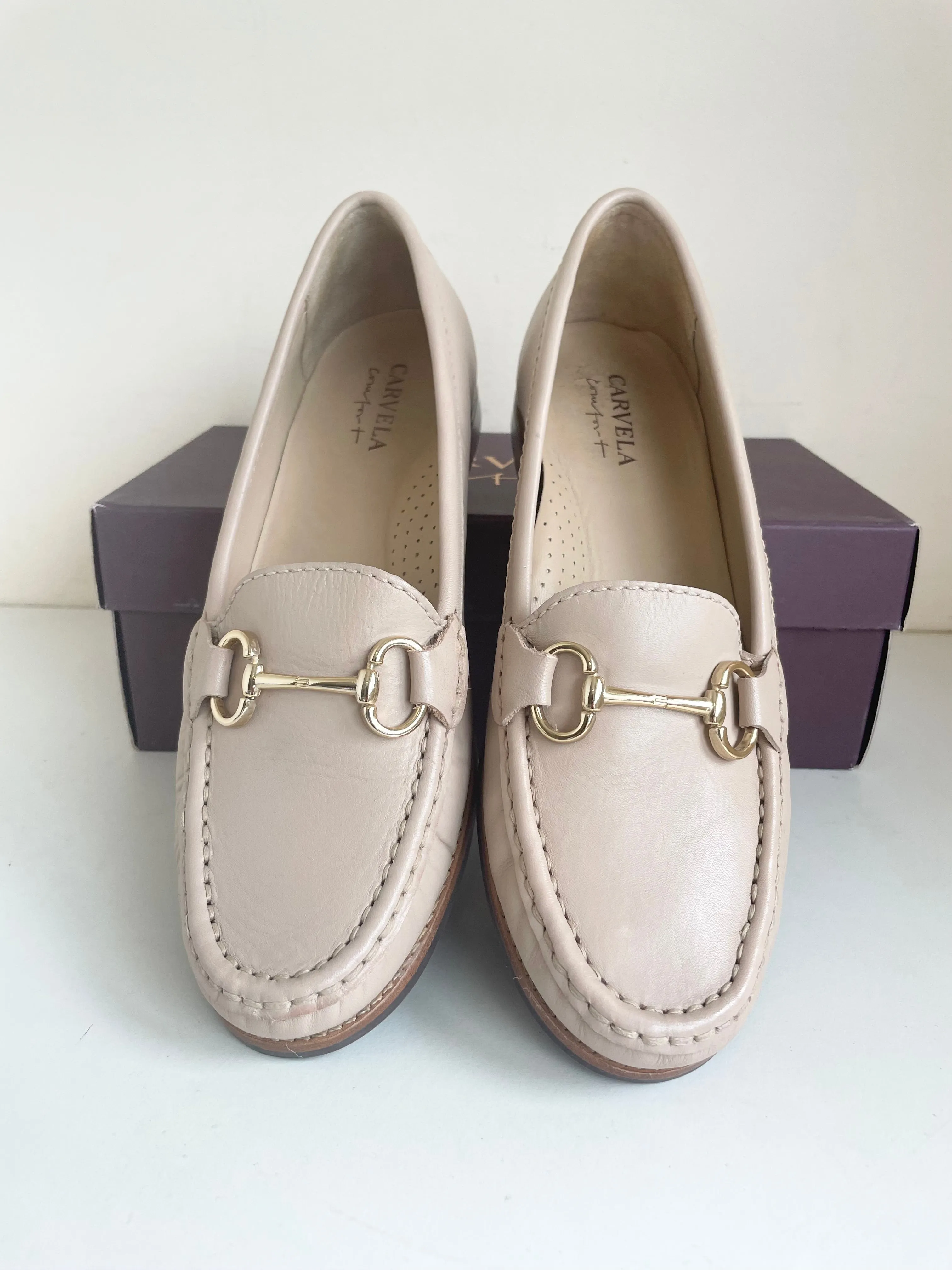 BRAND NEW CARVELA COMFORT CLICK NUDE LEATHER SLIP ON LOAFER SIZE 6/39