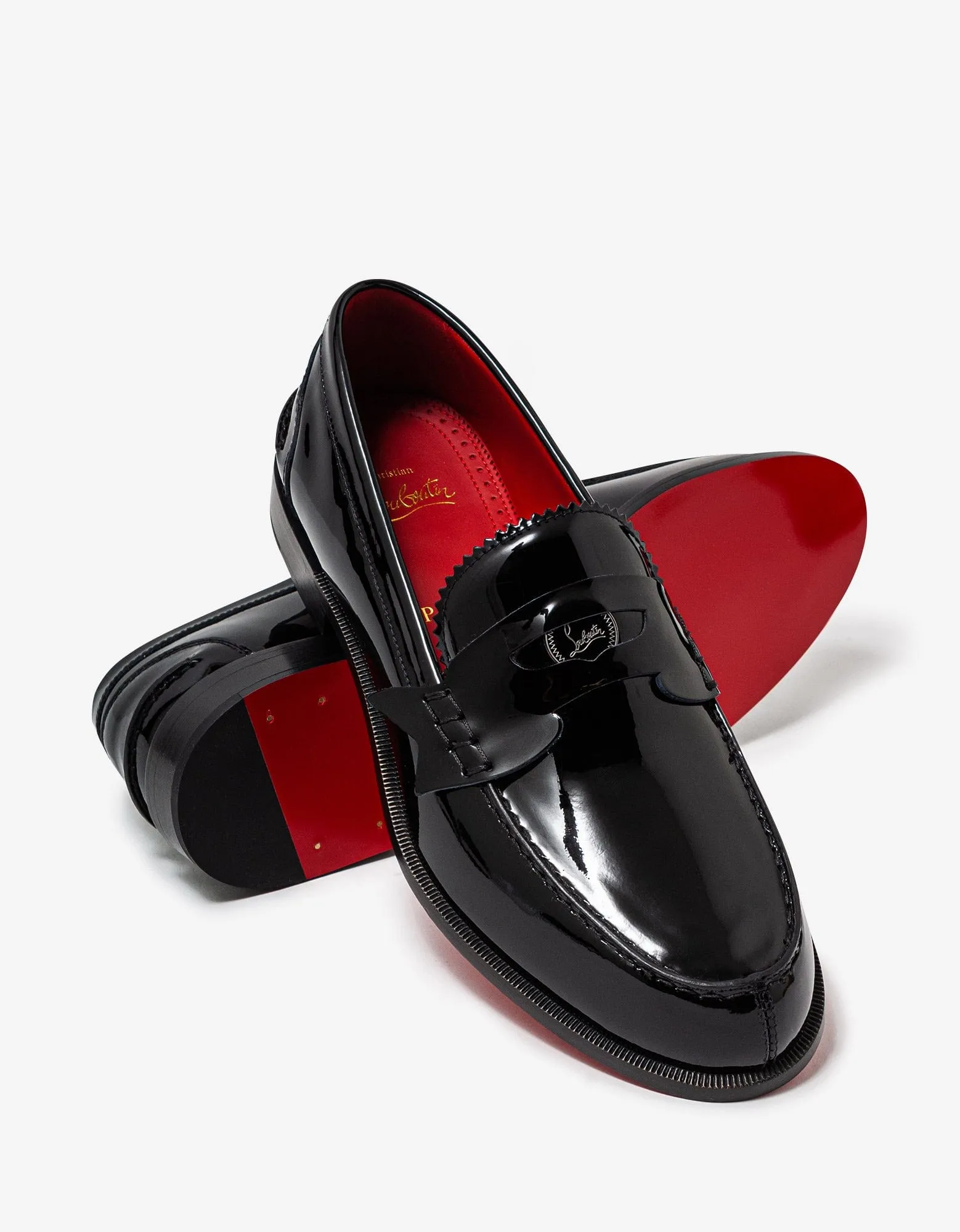Christian Louboutin Penny Flat Black Patent Loafers