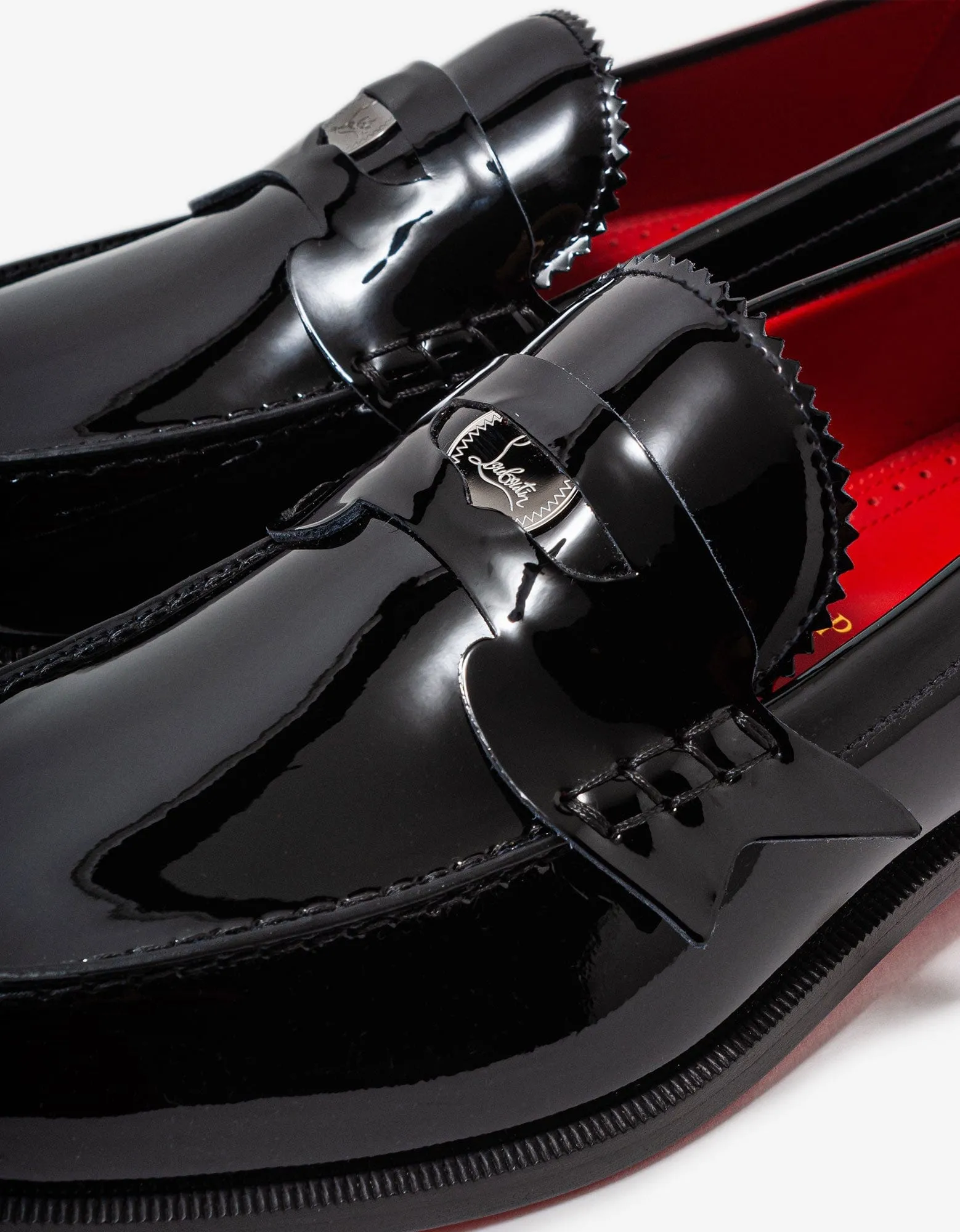 Christian Louboutin Penny Flat Black Patent Loafers