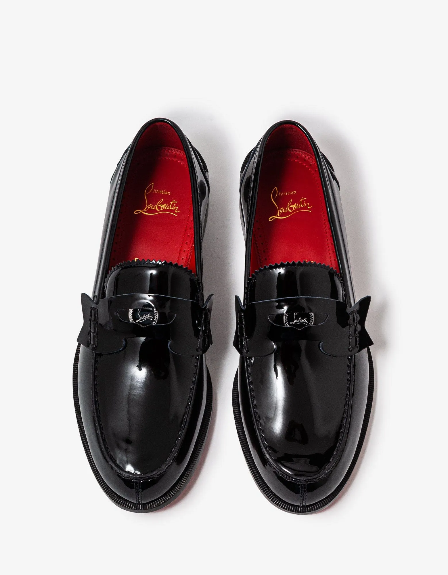 Christian Louboutin Penny Flat Black Patent Loafers