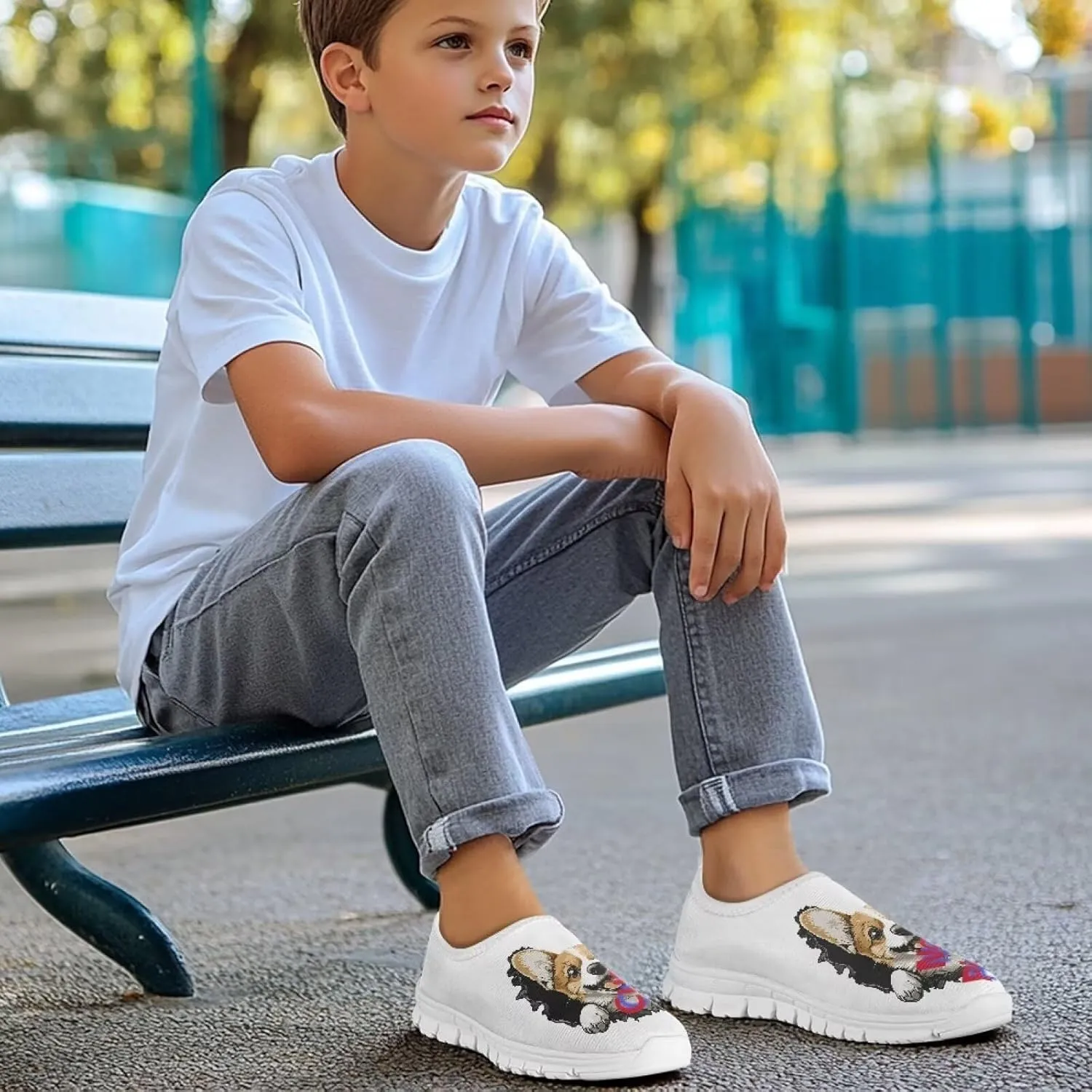 Custom Kids Slip On Shoes Personalized Gift Boys Athletic Gym Shoes