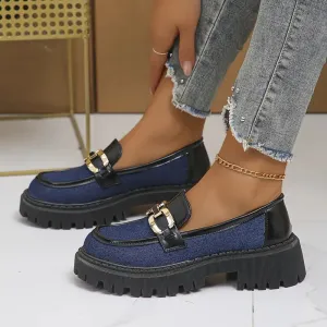 Dames Preppy Loafers - Slip-on met rubberen zool & geometrisch ontwerp