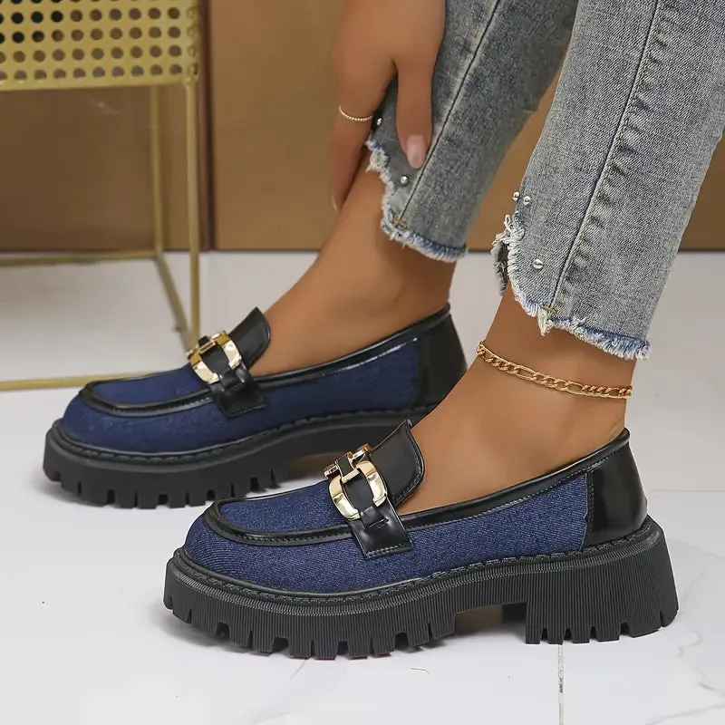 Dames Preppy Loafers - Slip-on met rubberen zool & geometrisch ontwerp