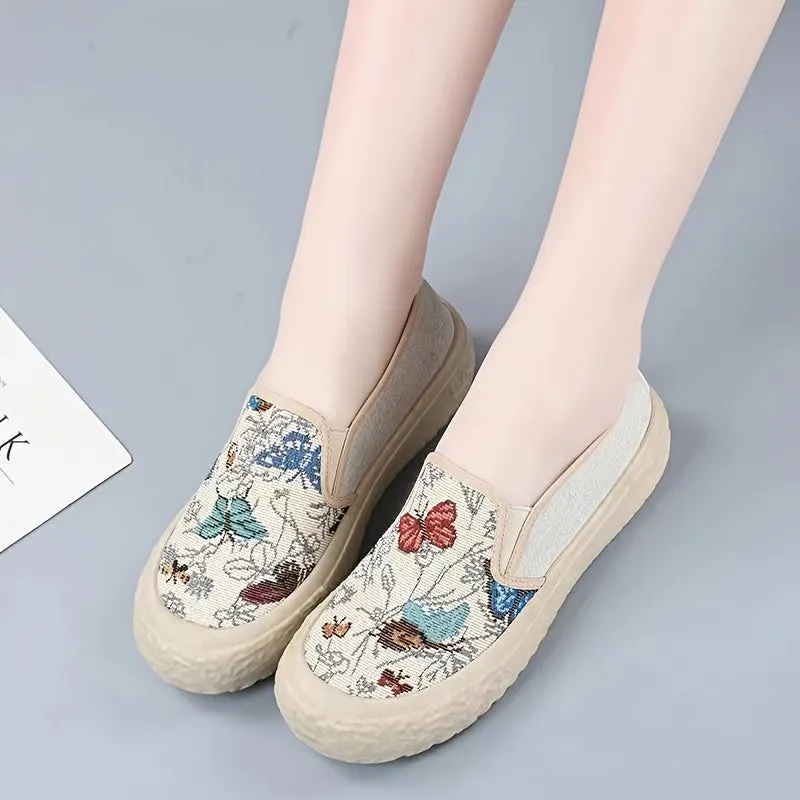Dames slip-on loafers-comfortabel, licht en modieus met patroon