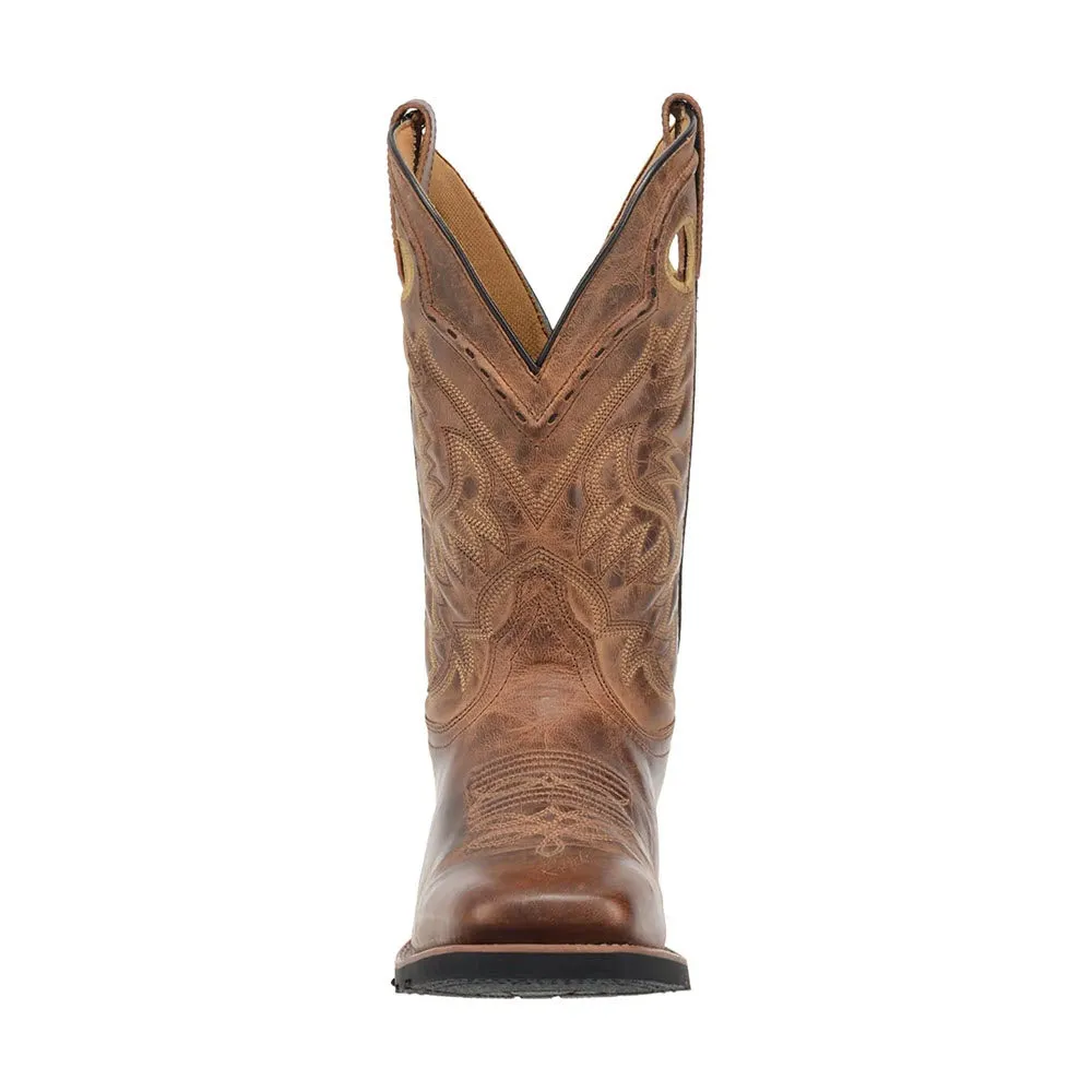 DAN POST KANE 11 INCH PULL ON WESTERN BOOT TAN DISTRESSED - MENS