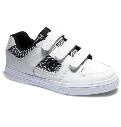 DC Pure V White w/ Black Velcro Slip On Shoes : Size 10.5 to 4.5