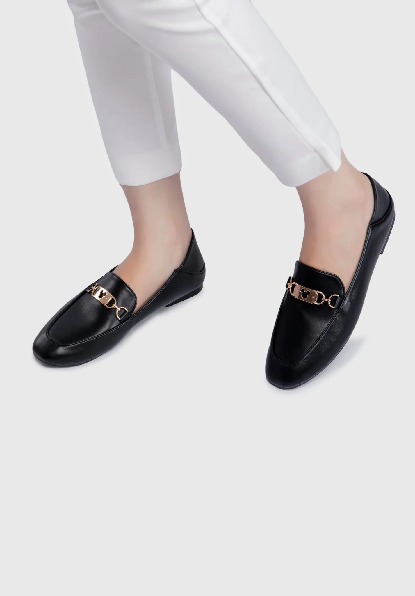 Disney Mickey Wonderful Square Toe Loafers (Black)