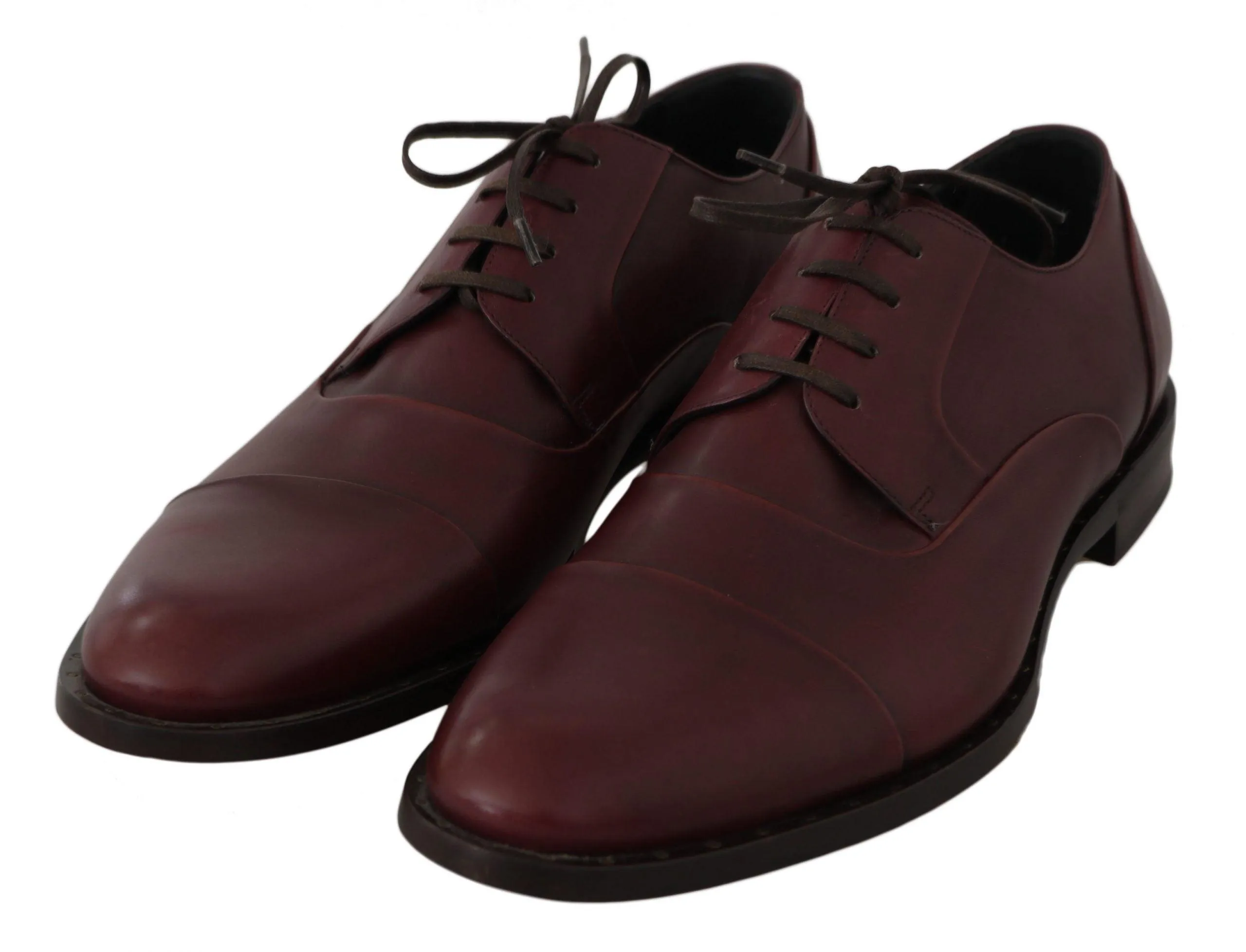 Dolce & Gabbana Elegant Bordeaux Leather Dress Sko
