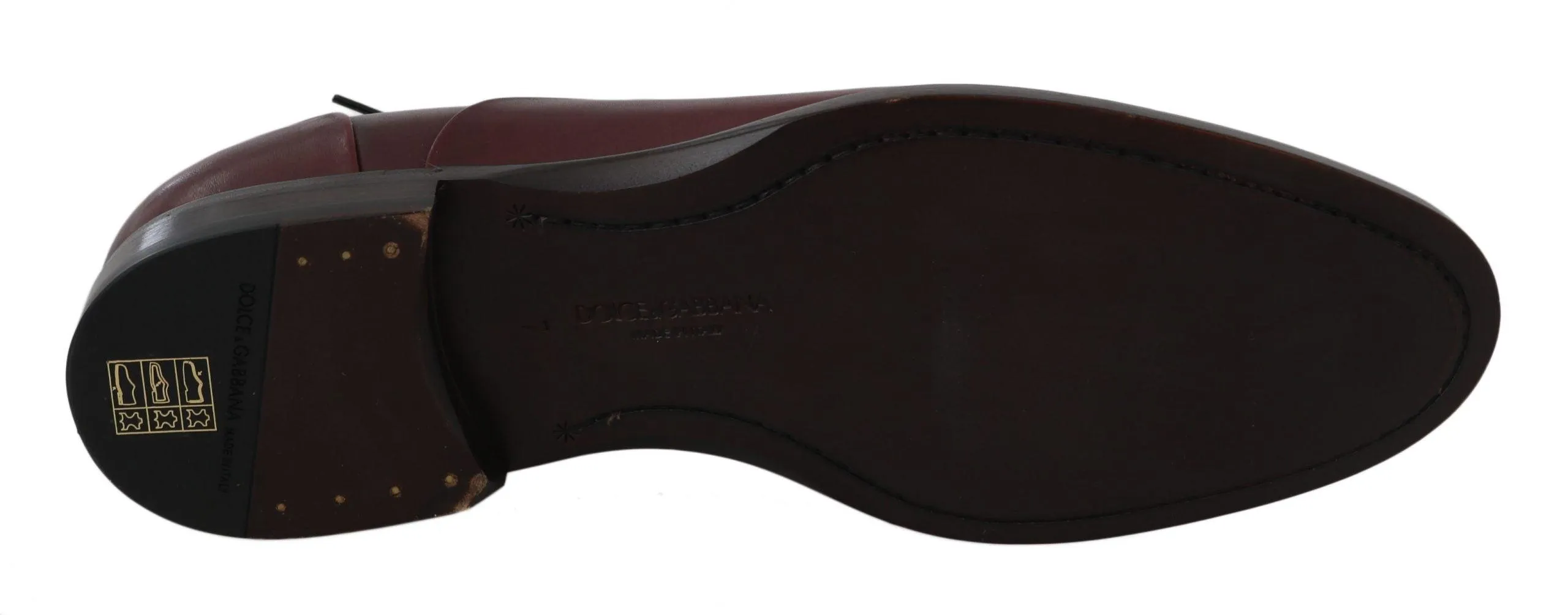 Dolce & Gabbana Elegant Bordeaux Leather Dress Sko