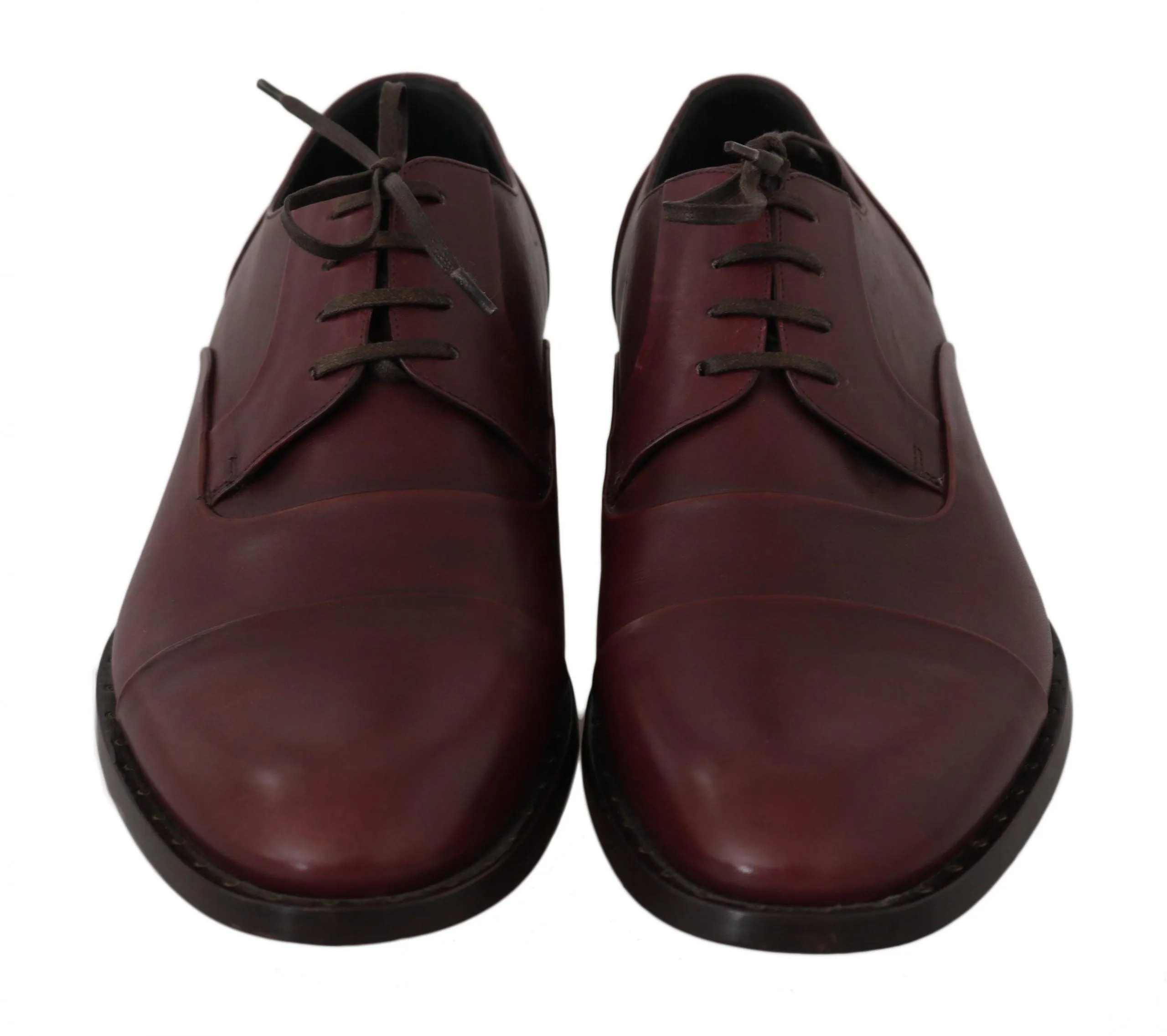 Dolce & Gabbana Elegant Bordeaux Leather Dress Sko