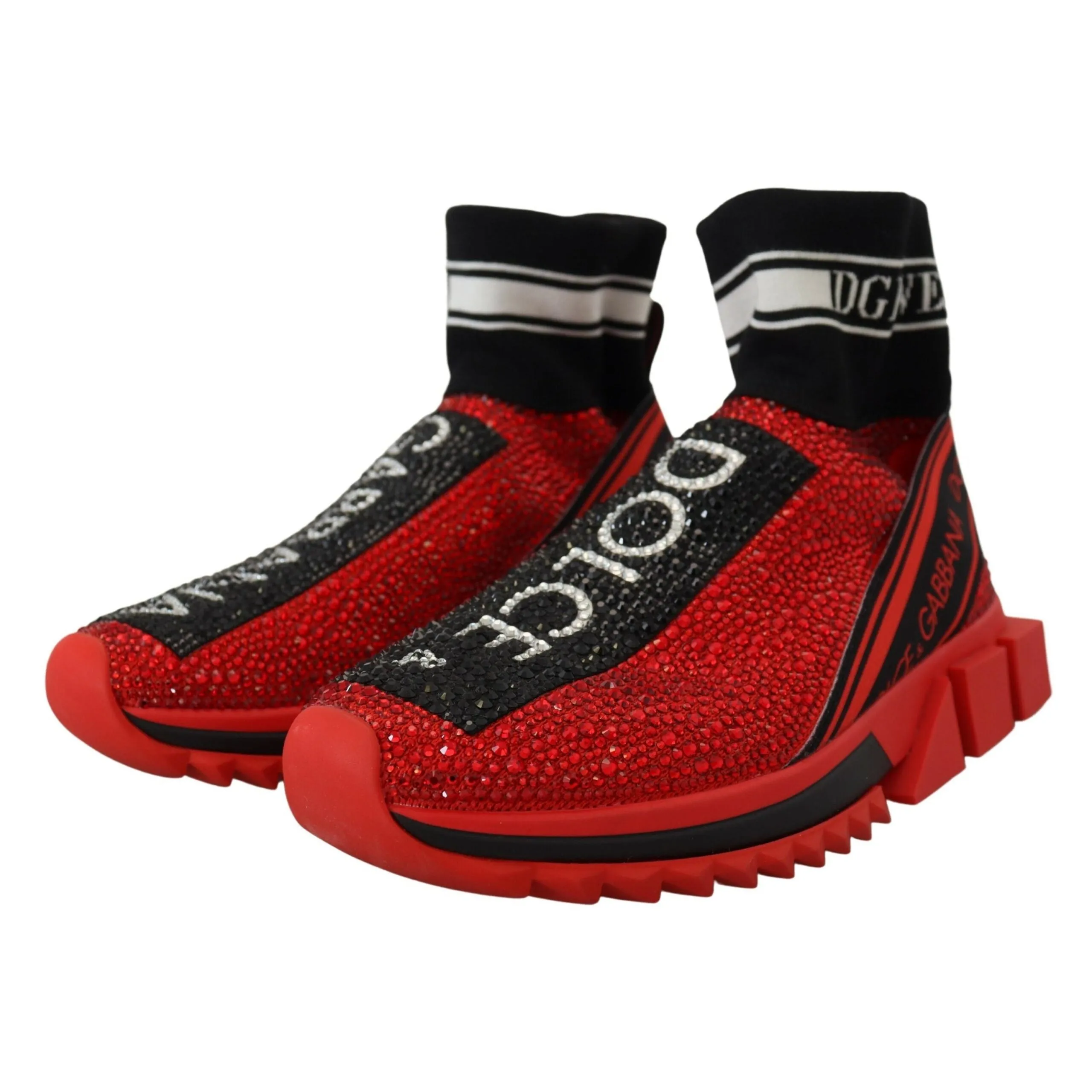 Dolce & Gabbana Exquisite Red Sorrento Slip-On Sneakers