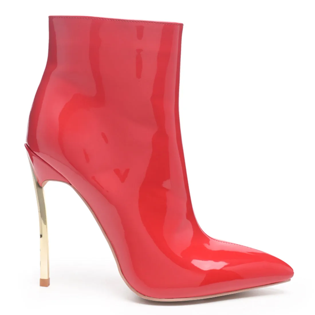 High Patent PU Stiletto Boots in Red