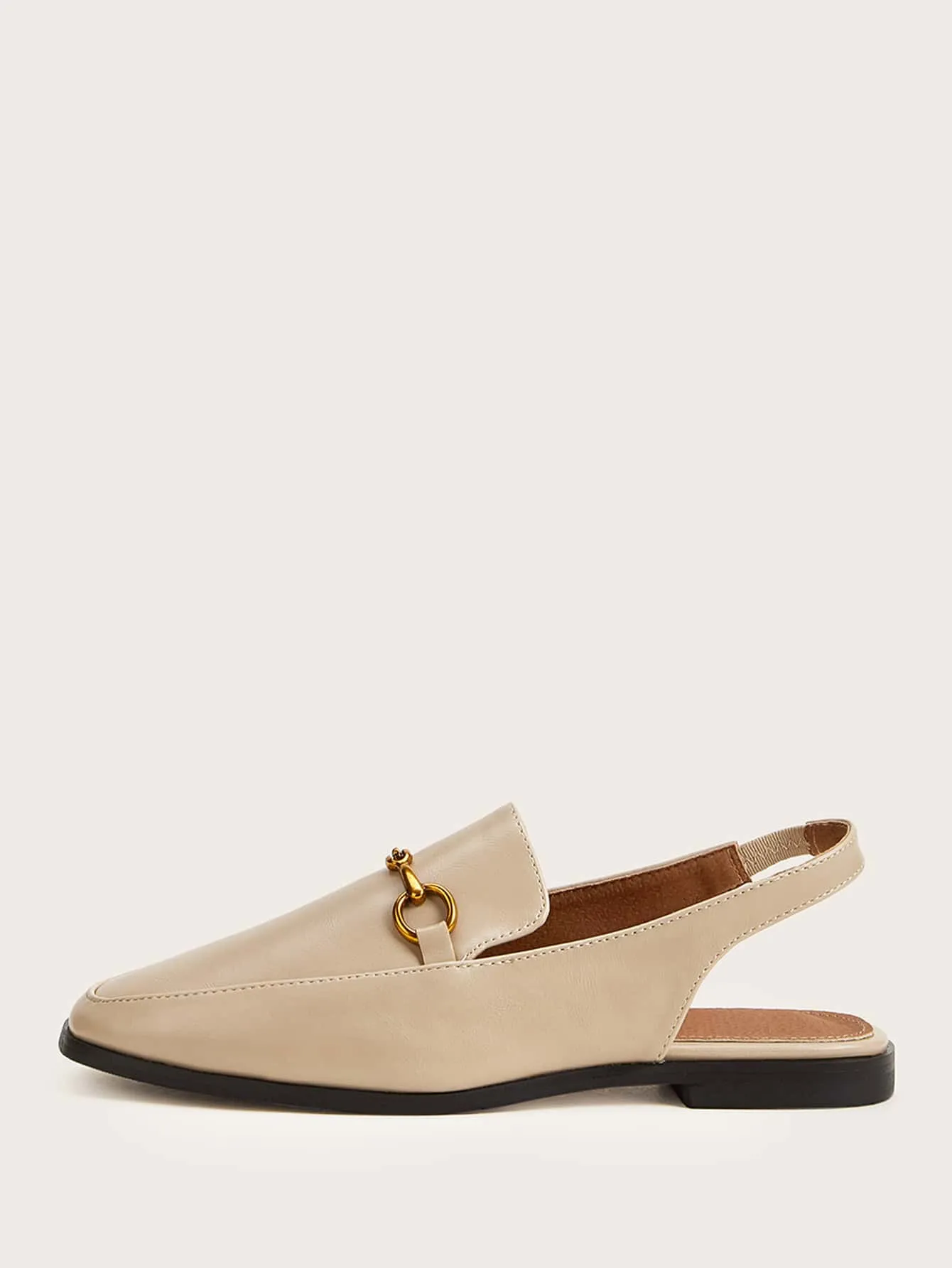 Horsebit Decor Slingback Loafers