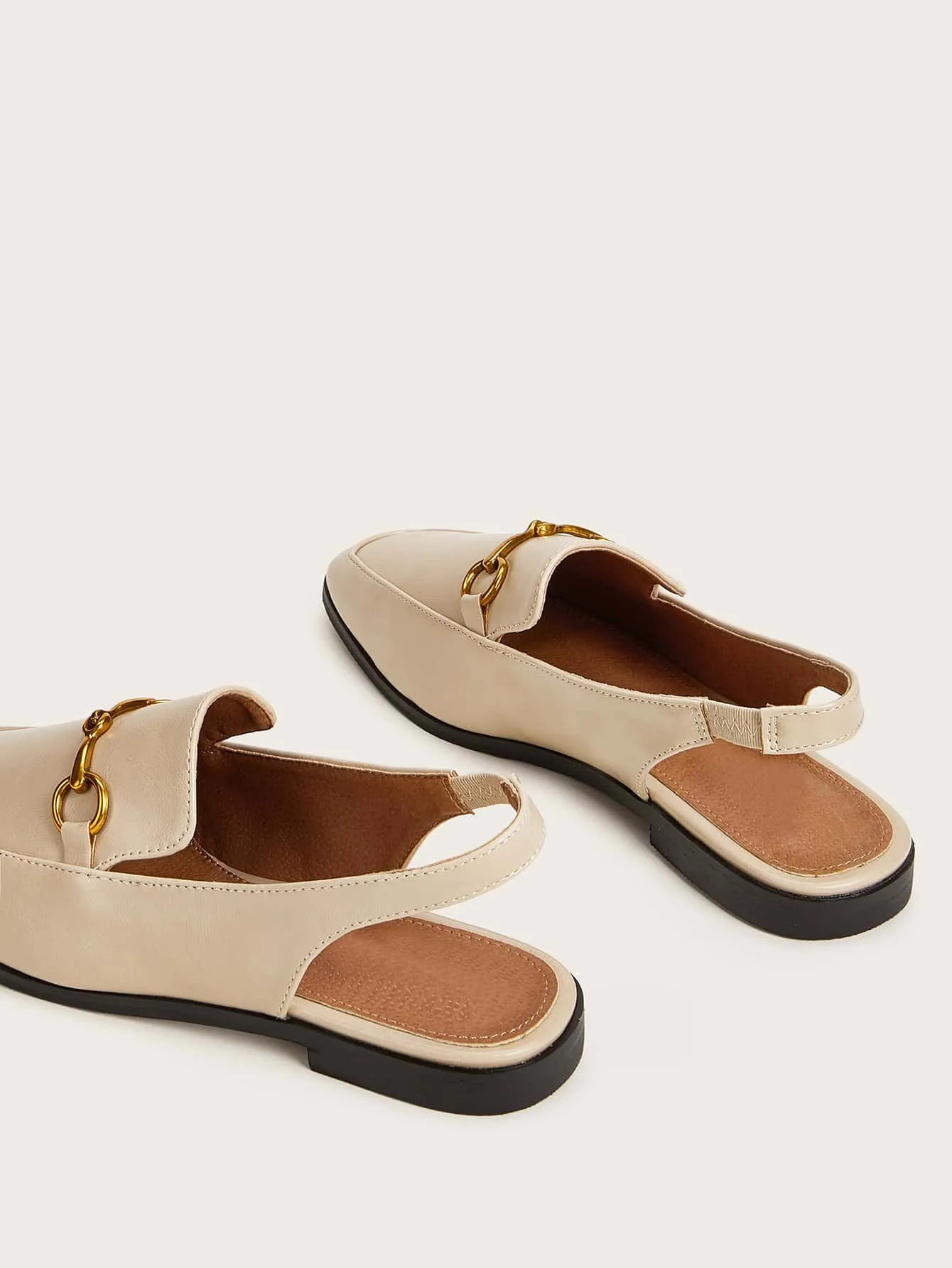 Horsebit Decor Slingback Loafers