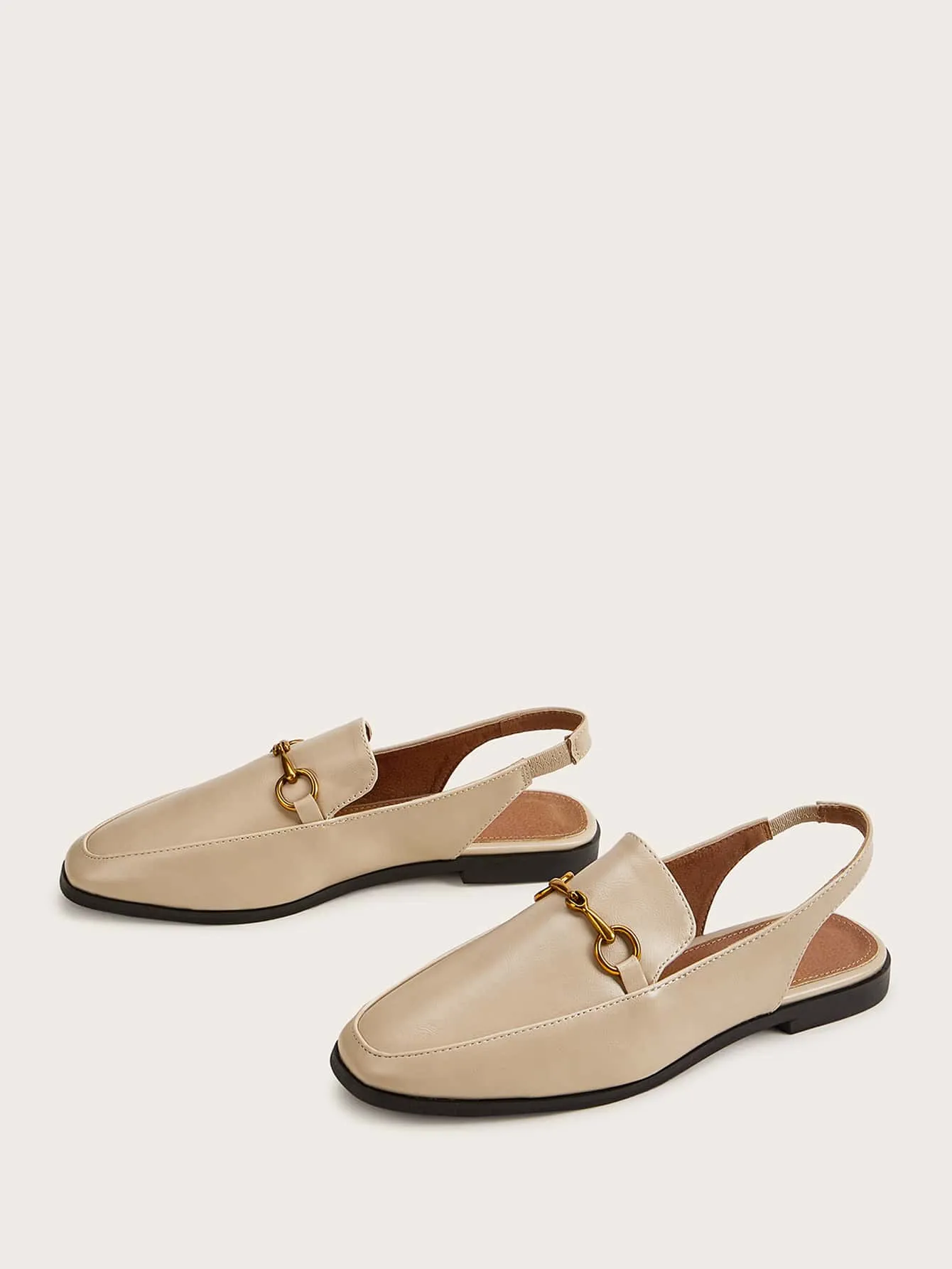 Horsebit Decor Slingback Loafers