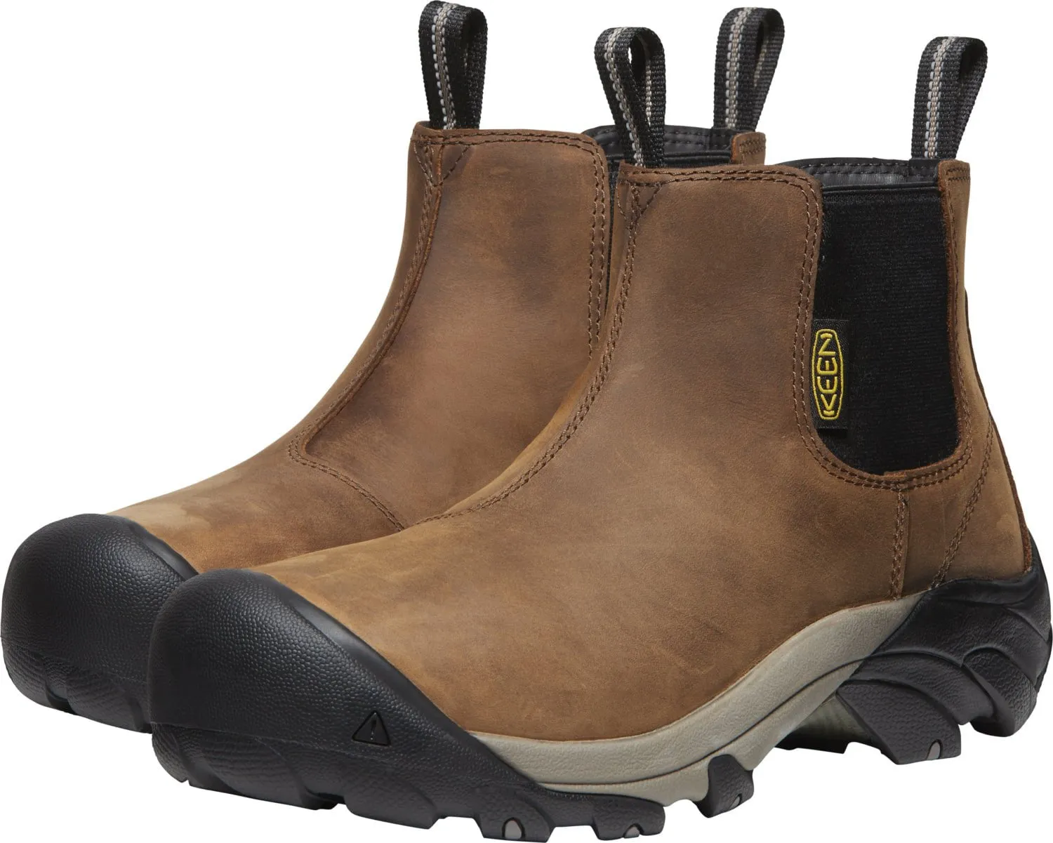 Keen Utility Mens Lansing Chelsea ST Dark Earth/Brindle Leather Work Boots