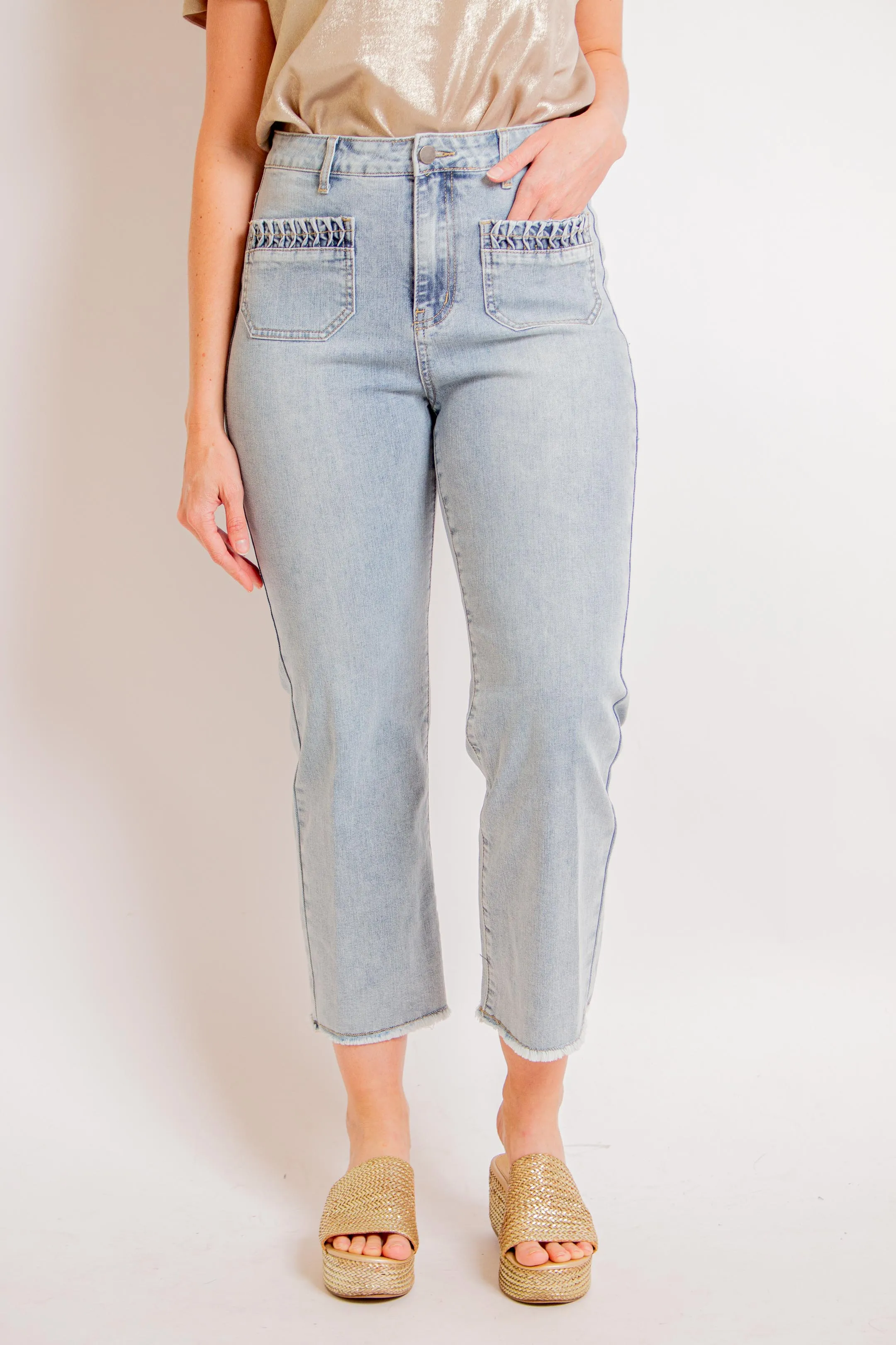 Light Indigo Wide Leg Jeans