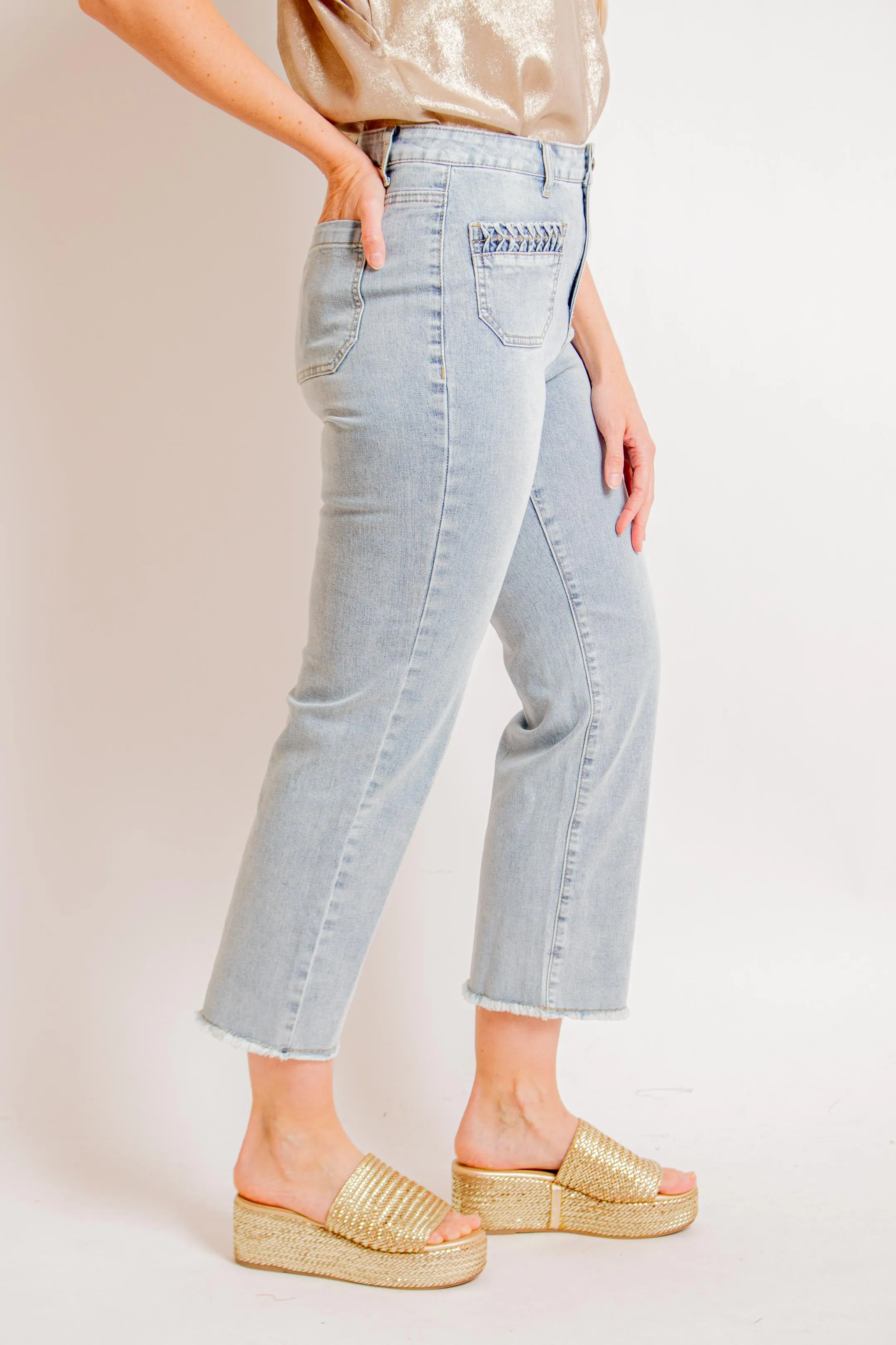 Light Indigo Wide Leg Jeans