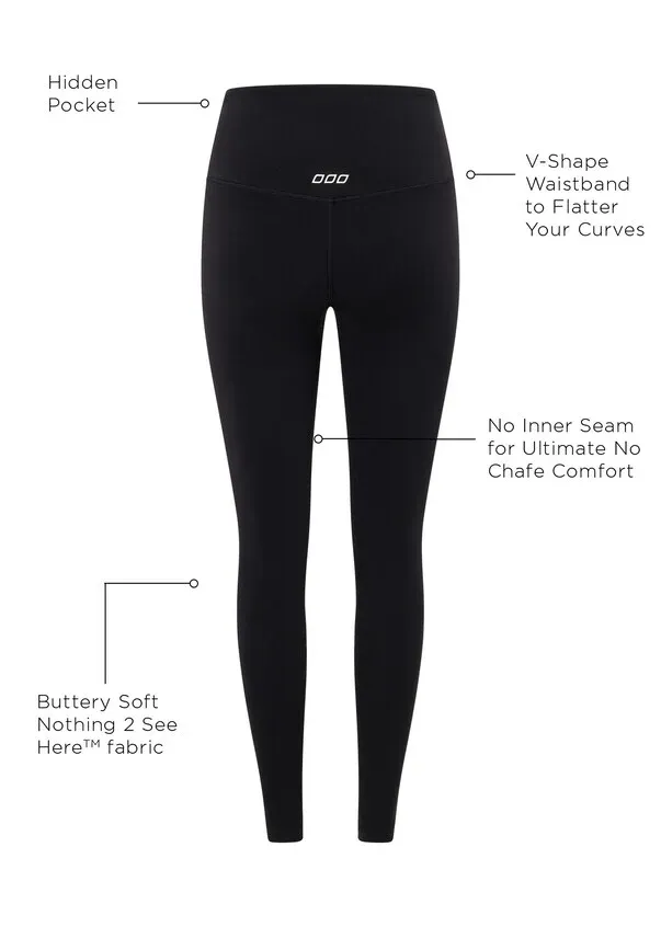 Lorna Jane Activewear | Lotus No Chafe Full Length Leggings | Black