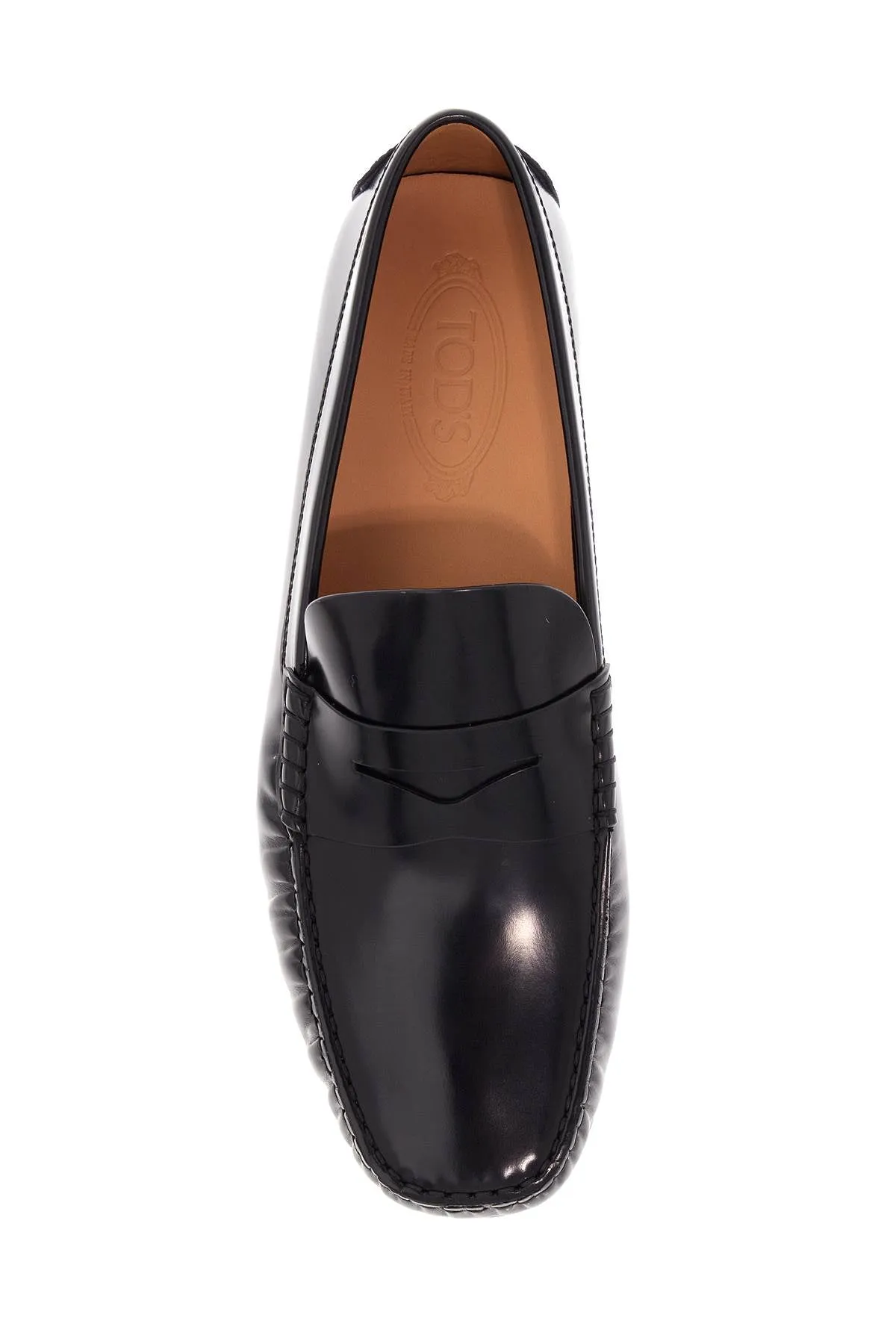 men's black calfskin loafers with elegant insert and rubber sole XXM31L00640U14 NERO