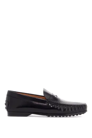 men's black calfskin loafers with elegant insert and rubber sole XXM31L00640U14 NERO