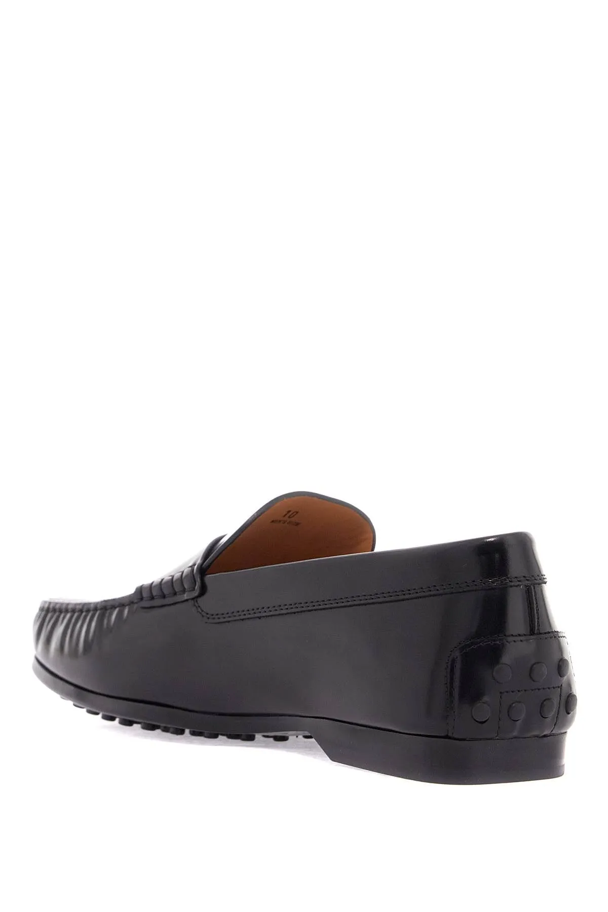 men's black calfskin loafers with elegant insert and rubber sole XXM31L00640U14 NERO