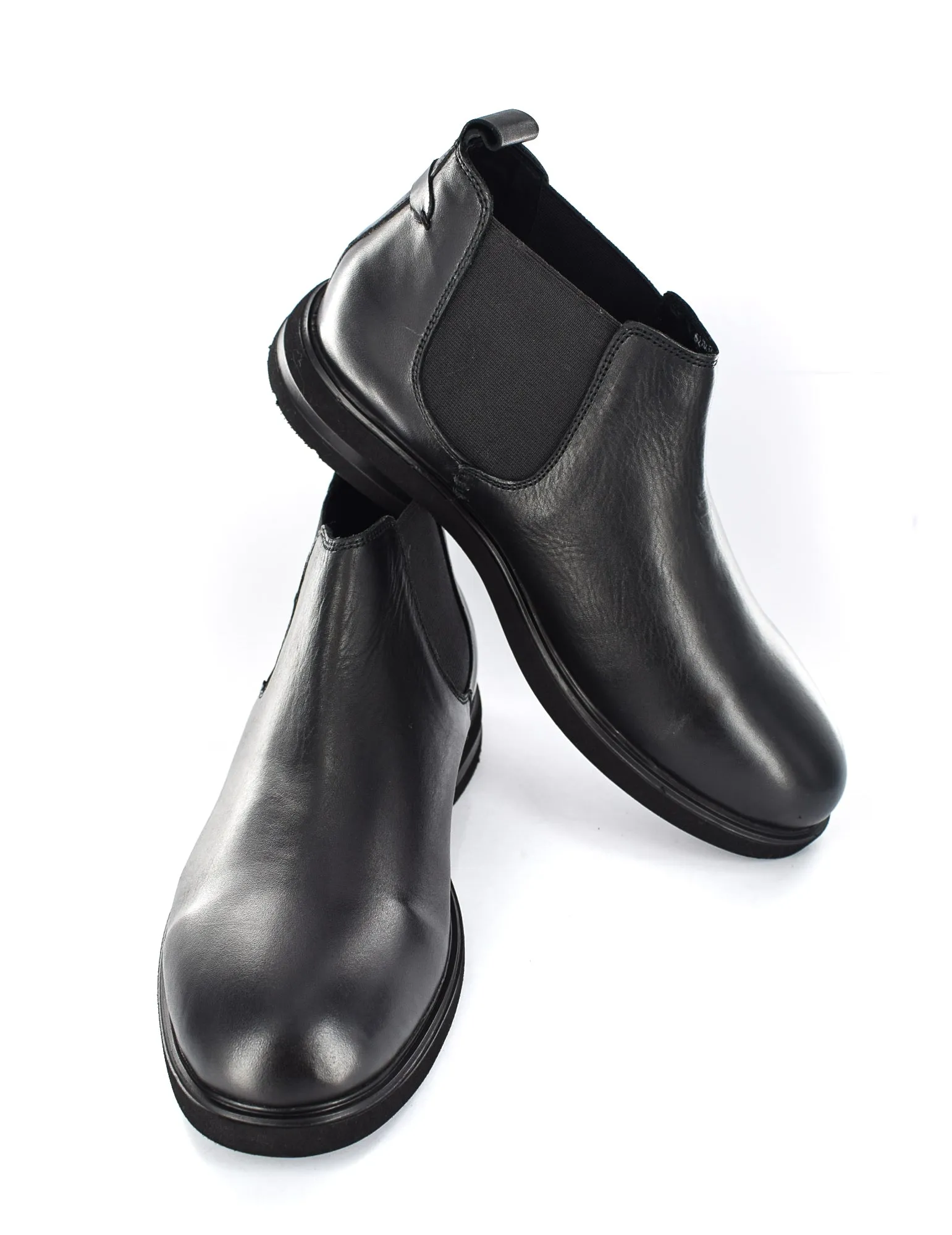 MENS BLACK GENUINE LEATHER LIGHT WEIGHT CHELSEA BOOTS