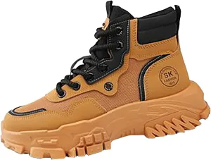 Mens Work Boots Composite Hiking Sneakers Shoes Warm Fur Lined Women Safety Shoes Nonslip Slip On Platform Shoes Lightweight Comfortable Hike Grounded Footwear