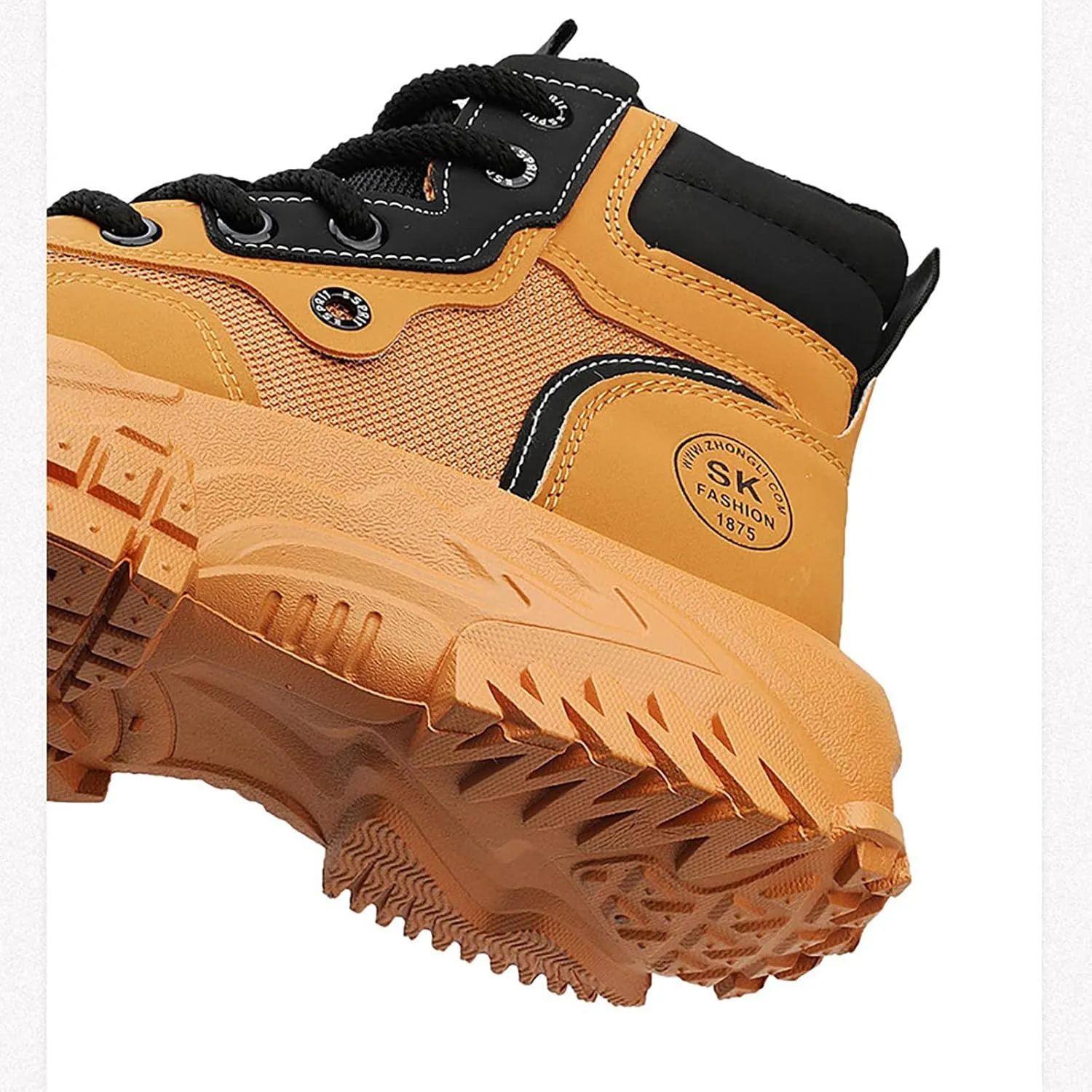 Mens Work Boots Composite Hiking Sneakers Shoes Warm Fur Lined Women Safety Shoes Nonslip Slip On Platform Shoes Lightweight Comfortable Hike Grounded Footwear