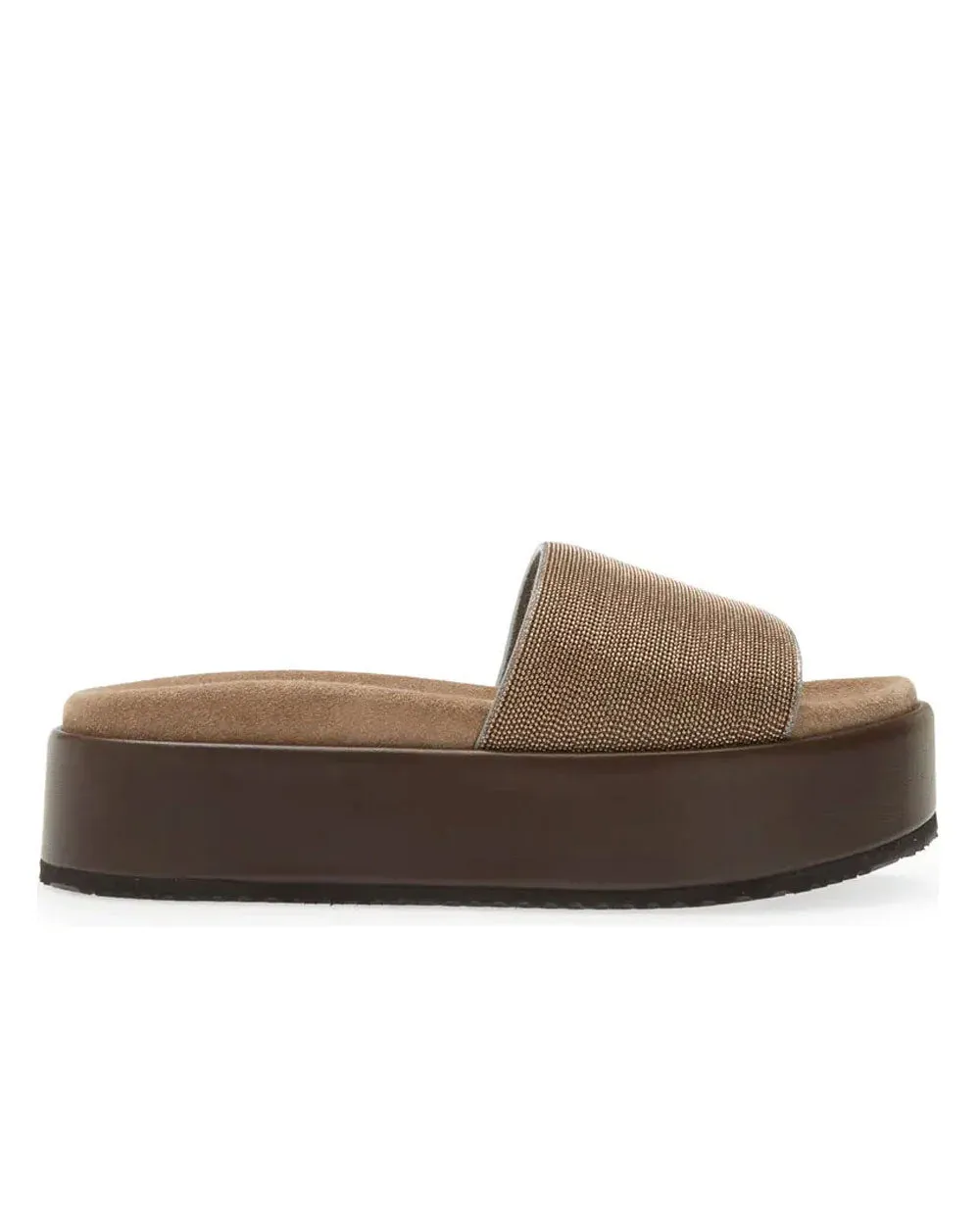 Monili Flatform Slide Sandal in Rose Gold