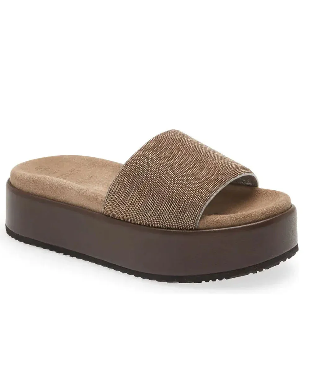 Monili Flatform Slide Sandal in Rose Gold