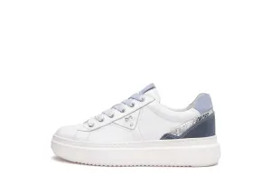 NeroGiardini White And Blue Platform Trainer|E513040D70