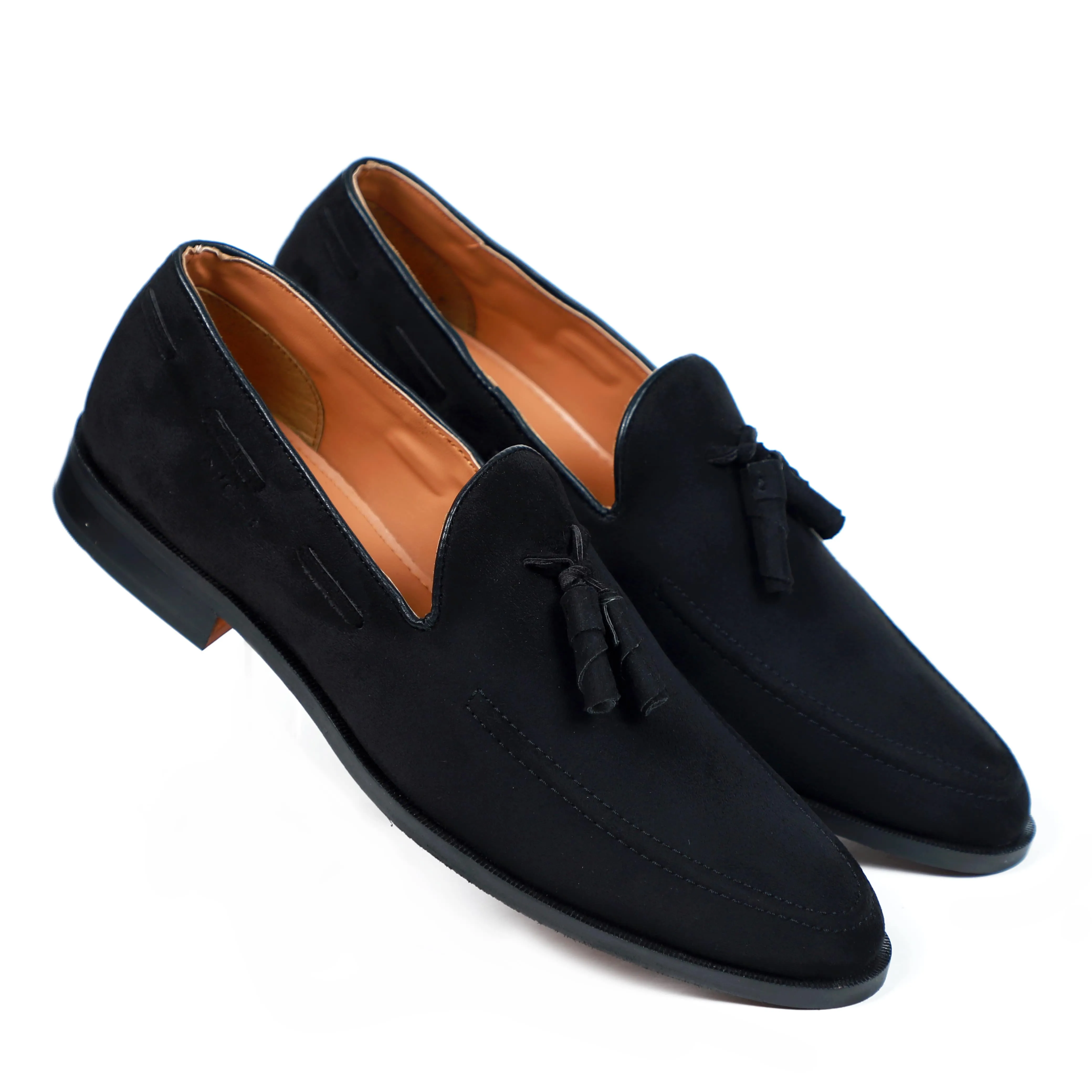 NICHE Black Elegant Suede Tassel Loafer