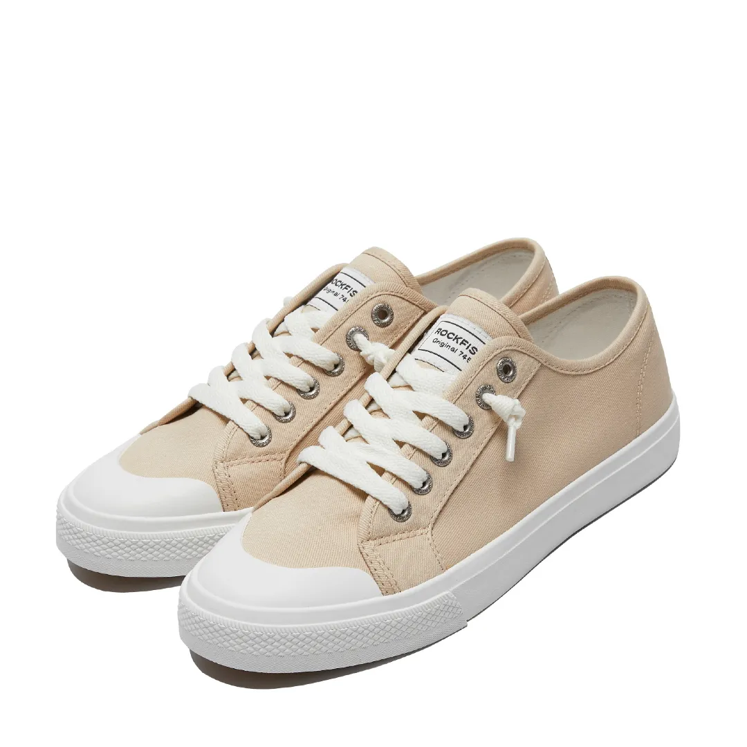 Original Beige 745 Ladies low top, lazy-lace canvas sneakers for women