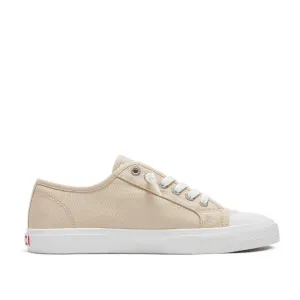 Original Beige 745 Ladies low top, lazy-lace canvas sneakers for women