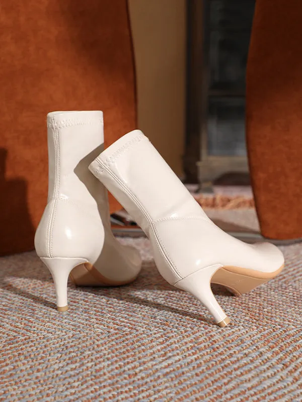 Pointed-Toe Split-Joint Sock Boots Boots