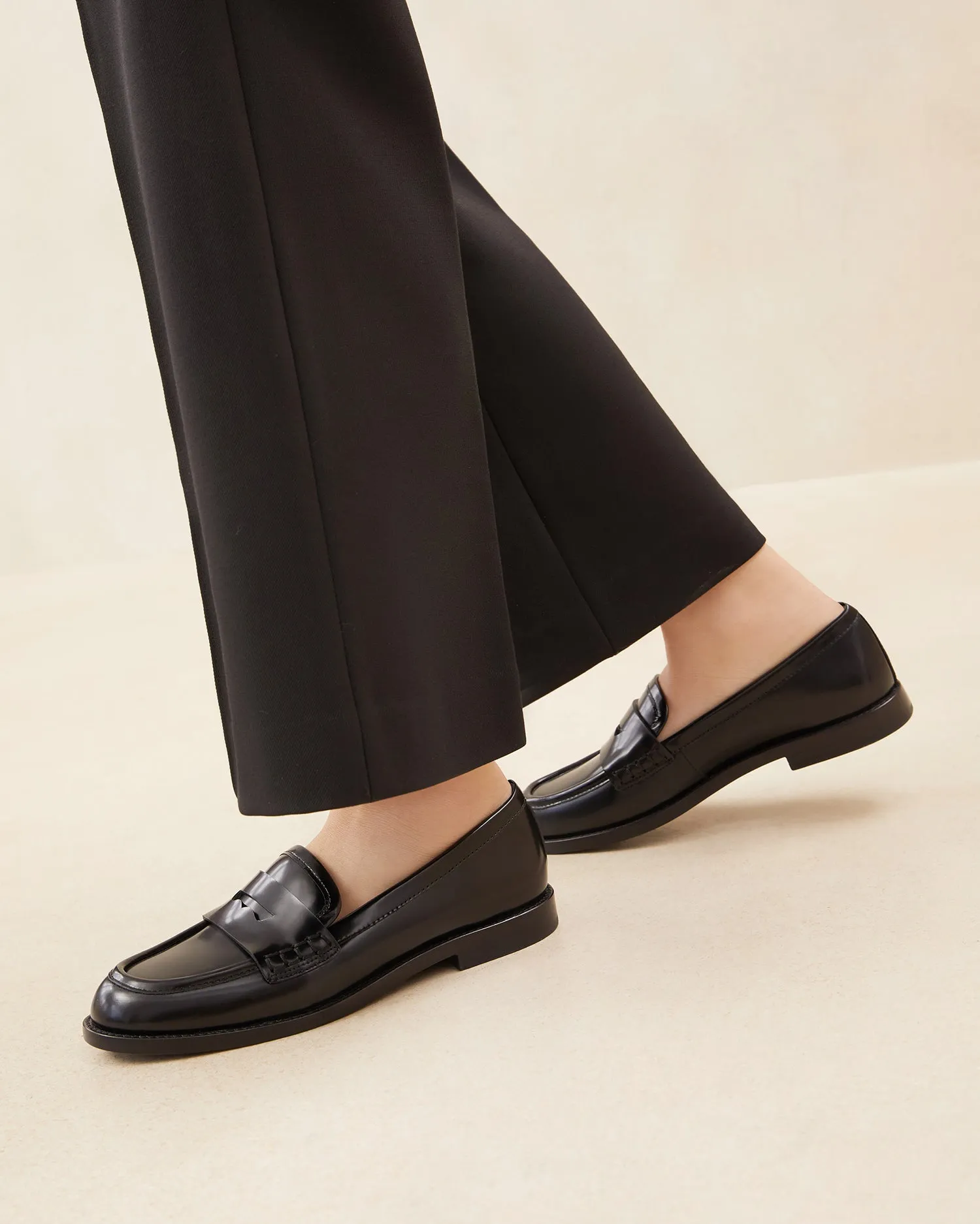 Rachel Black Leather Loafer