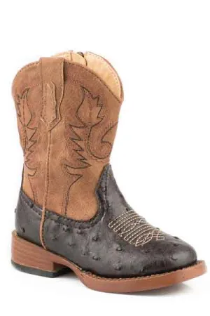 Roper Toddler Boys Square Toe Cowboy Cool Ostrich Boots Style 09-017-1900-1521