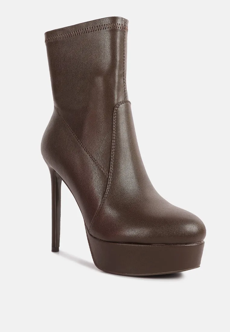 rossetti stretch pu high heel ankle boots