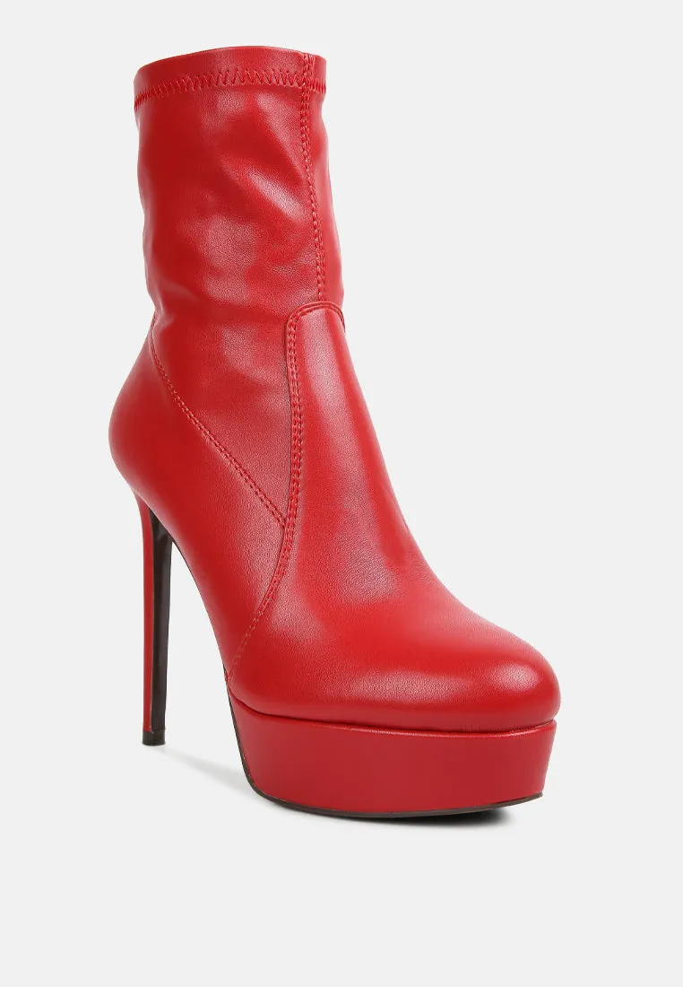 rossetti stretch pu high heel ankle boots