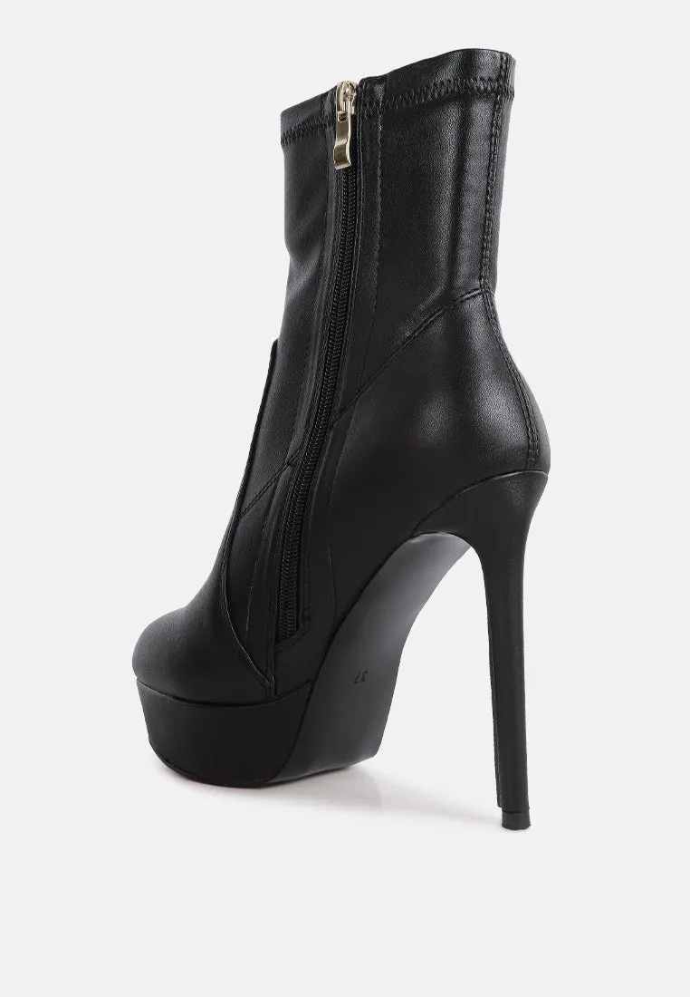 rossetti stretch pu high heel ankle boots