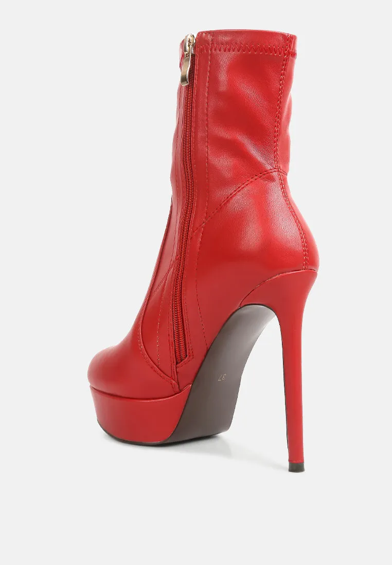 rossetti stretch pu high heel ankle boots