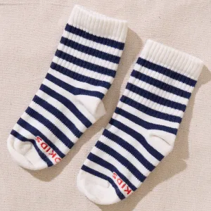 Scooter Mid Crew Sock - Navy Stripe