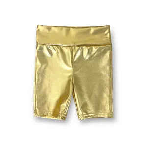 Shiny Biker Short - Gold