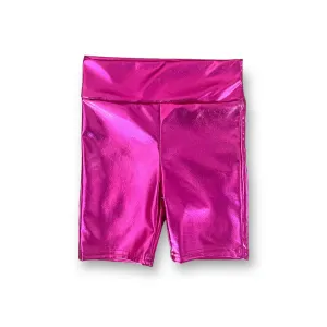 Shiny Biker Short - Hot Pink