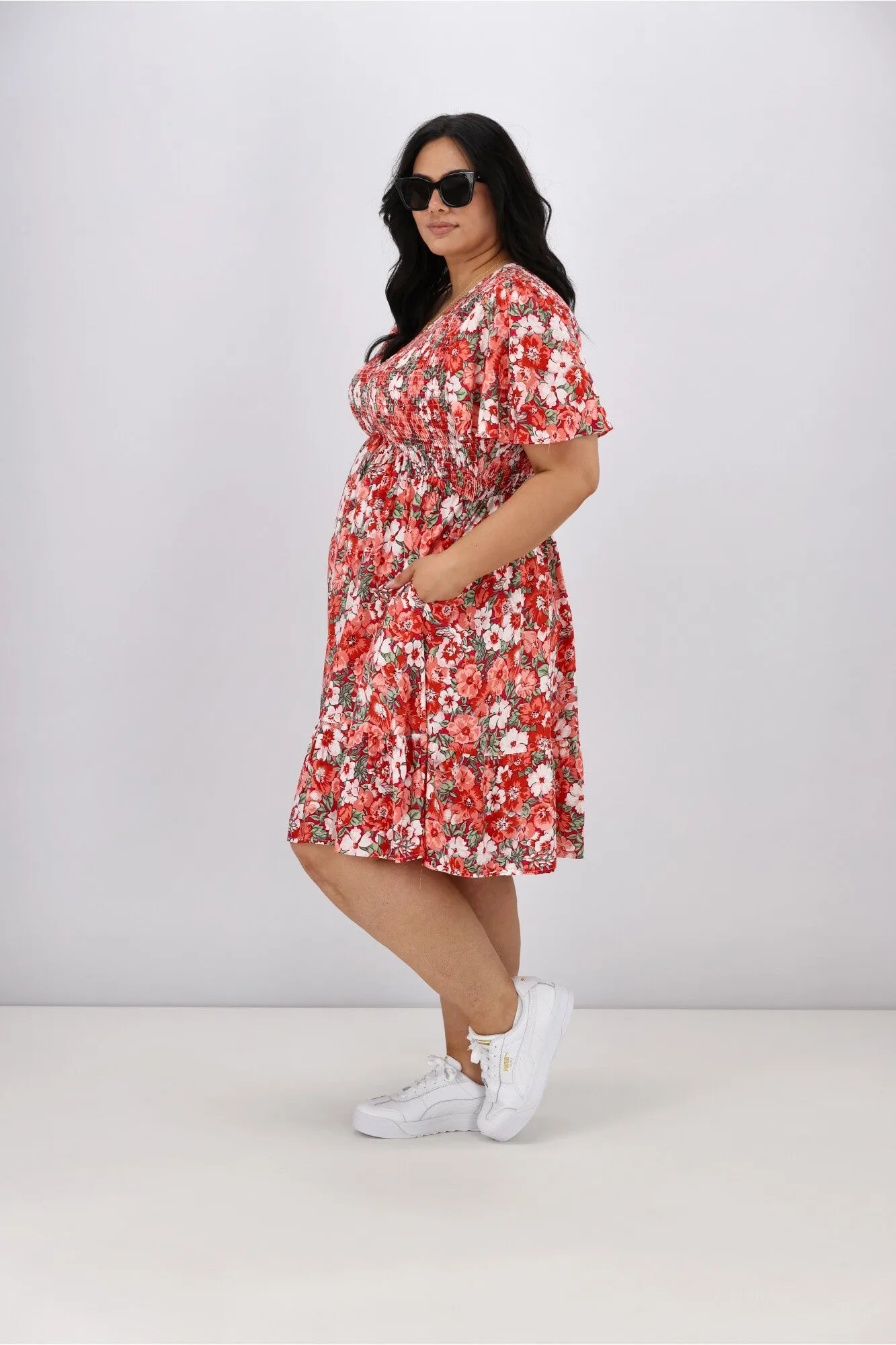 Sunday Boho Sofia Dress Red Floral