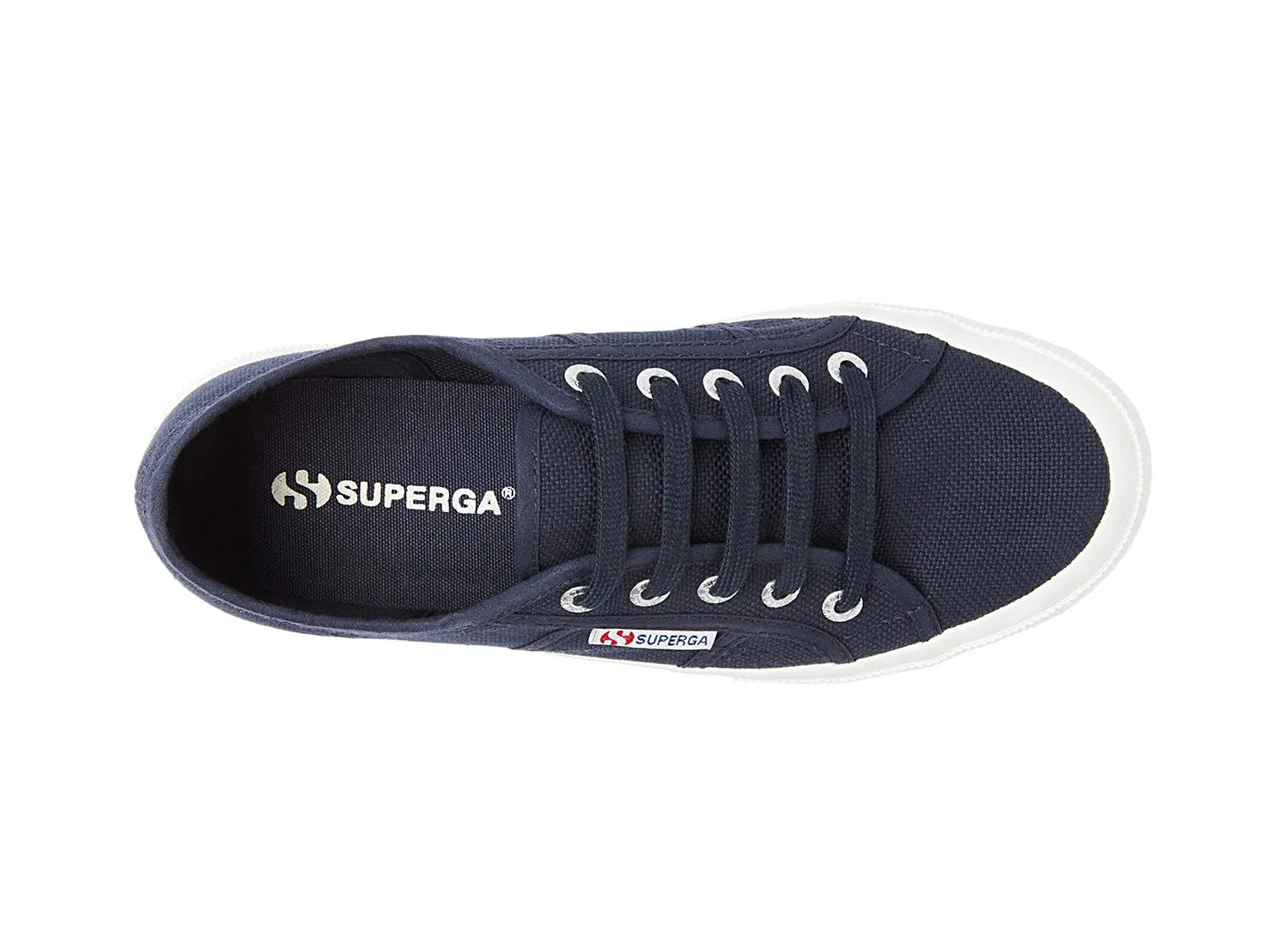 Superga 2750 Cotu Classic Unisex Lace Up Fashion Shoe Sneaker White Navy Canvas (41.5 (US Men's 8.5, US Women's 10) Medium, NAVY)